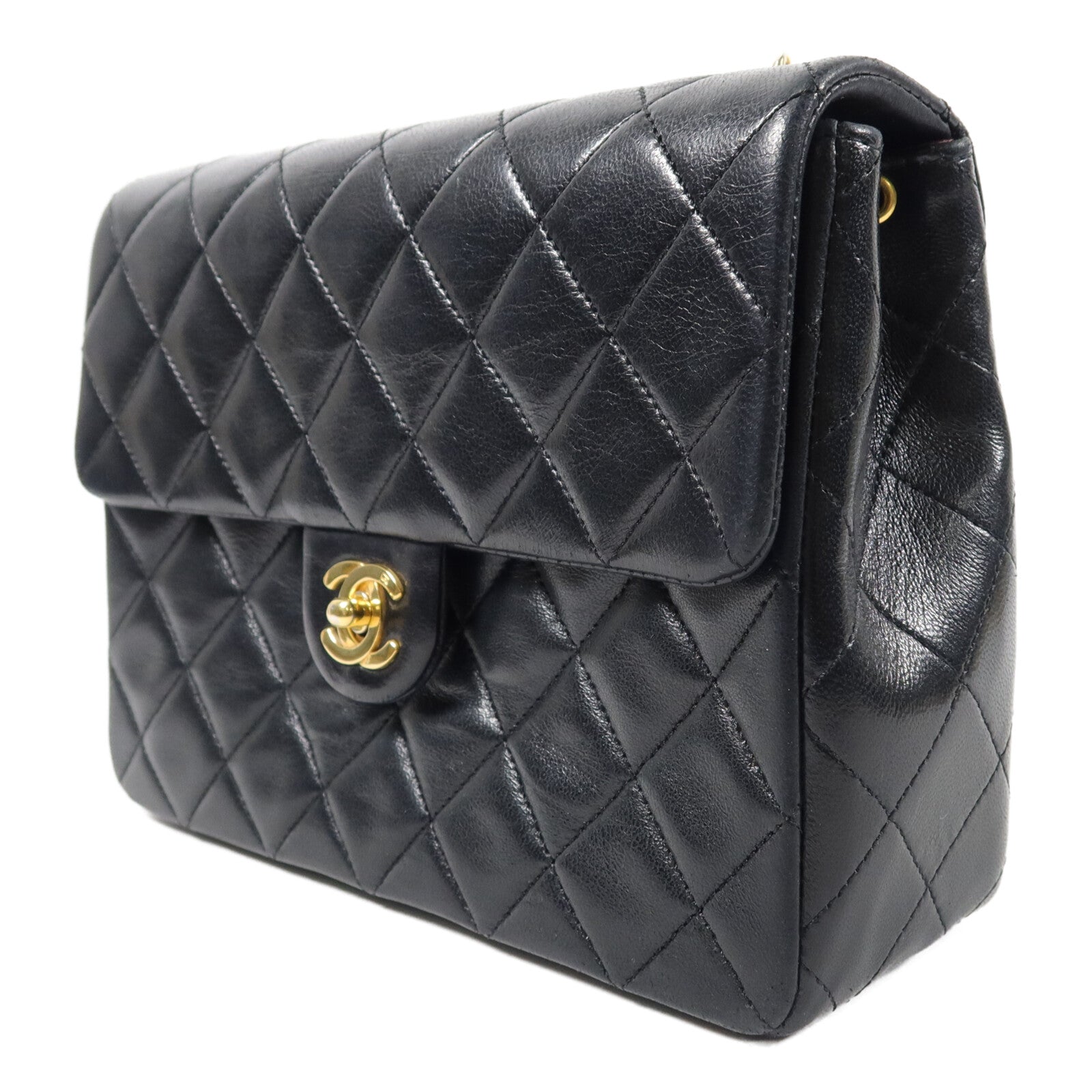 CHANEL 羊皮皮革Vintage Mini Classic Square鏈帶肩背袋
