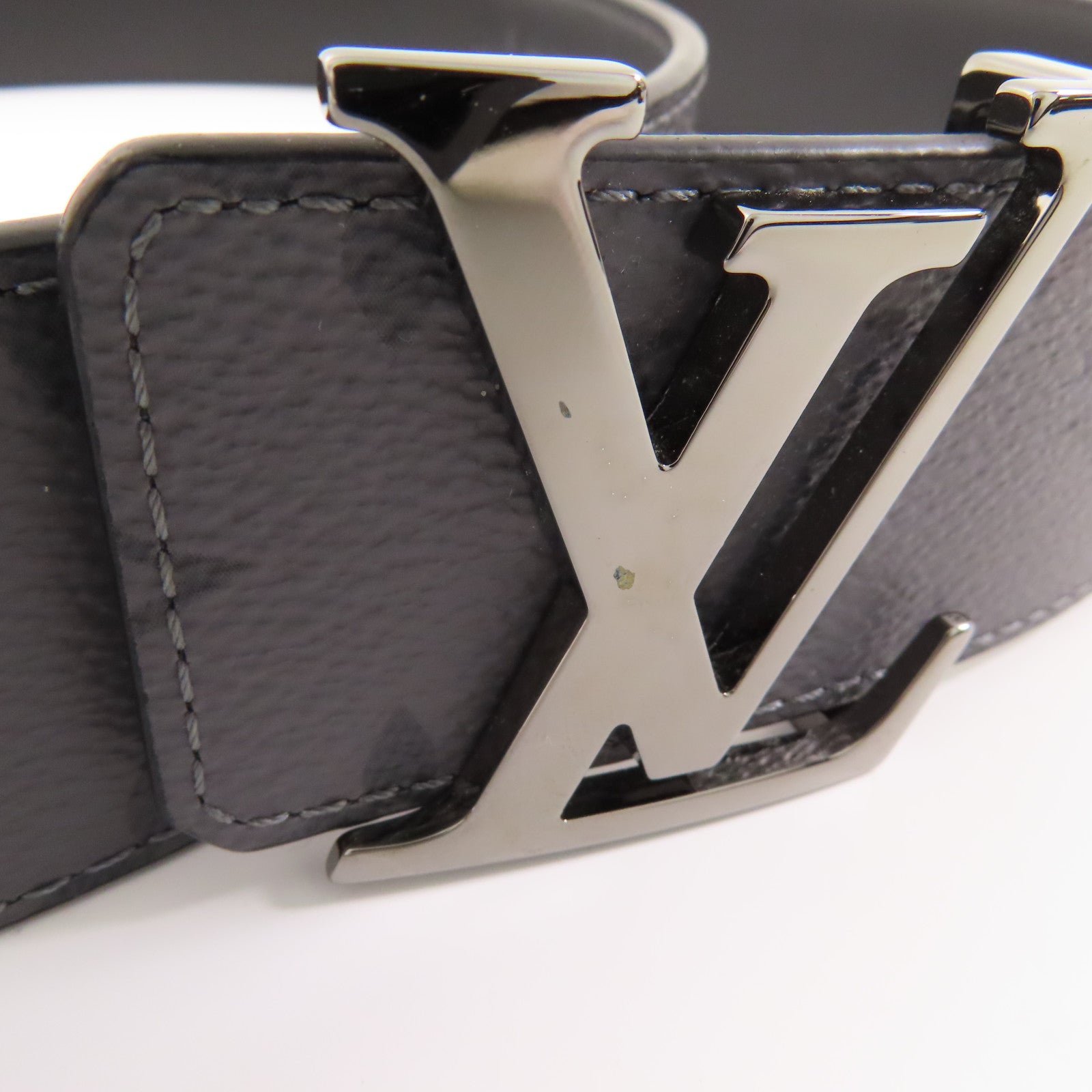 LOUIS VUITTON Monogram Eclipse Reverse銀扣皮帶