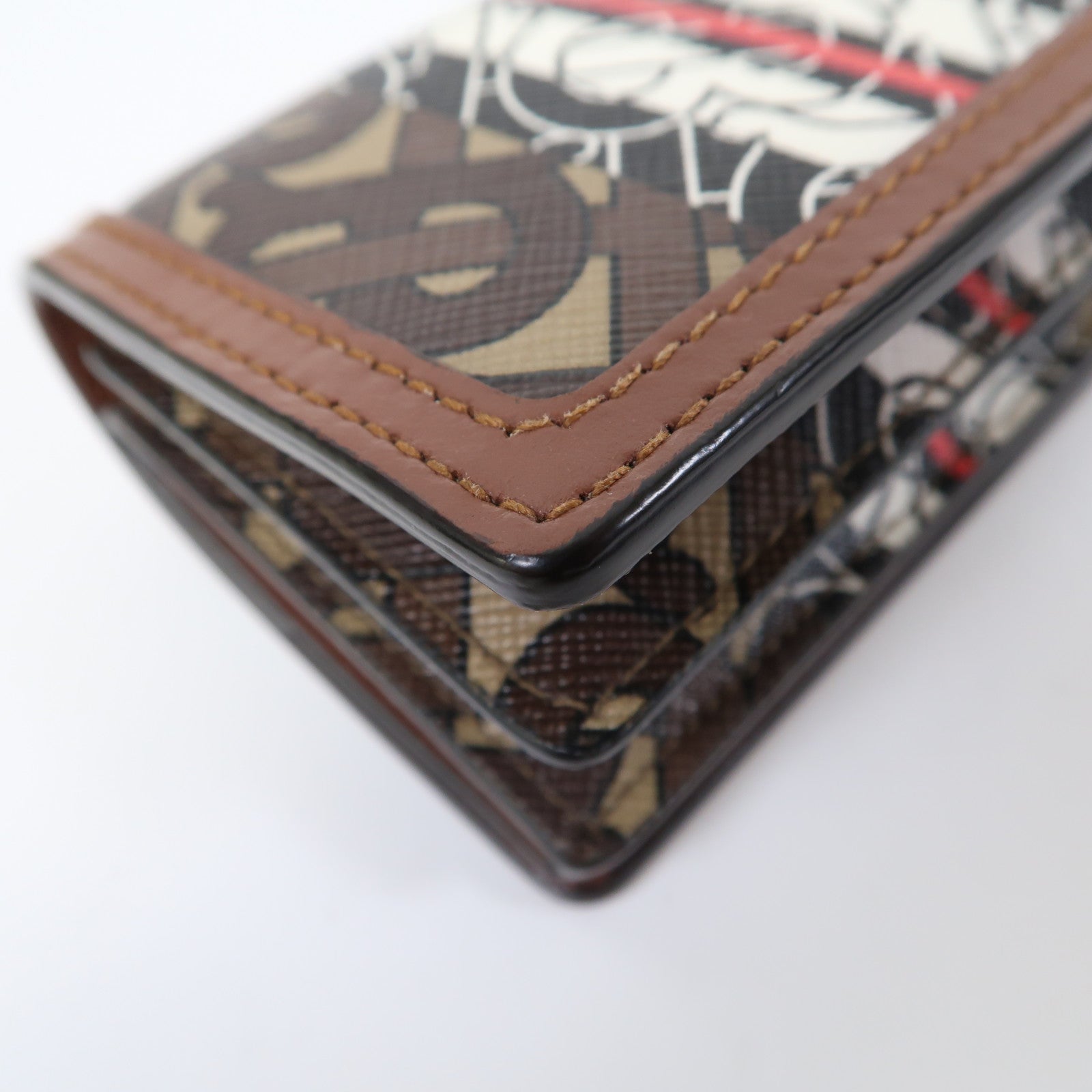 BURBERRY 塗層帆布Chain Card Case金扣鏈帶卡包啡色