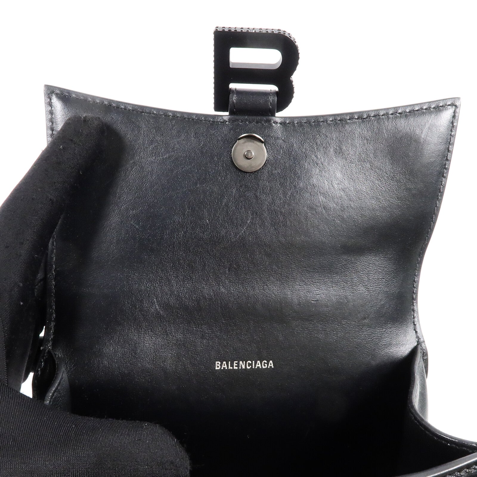 BALENCIAGA 牛皮皮革Hourglass XS手挽肩背兩用袋