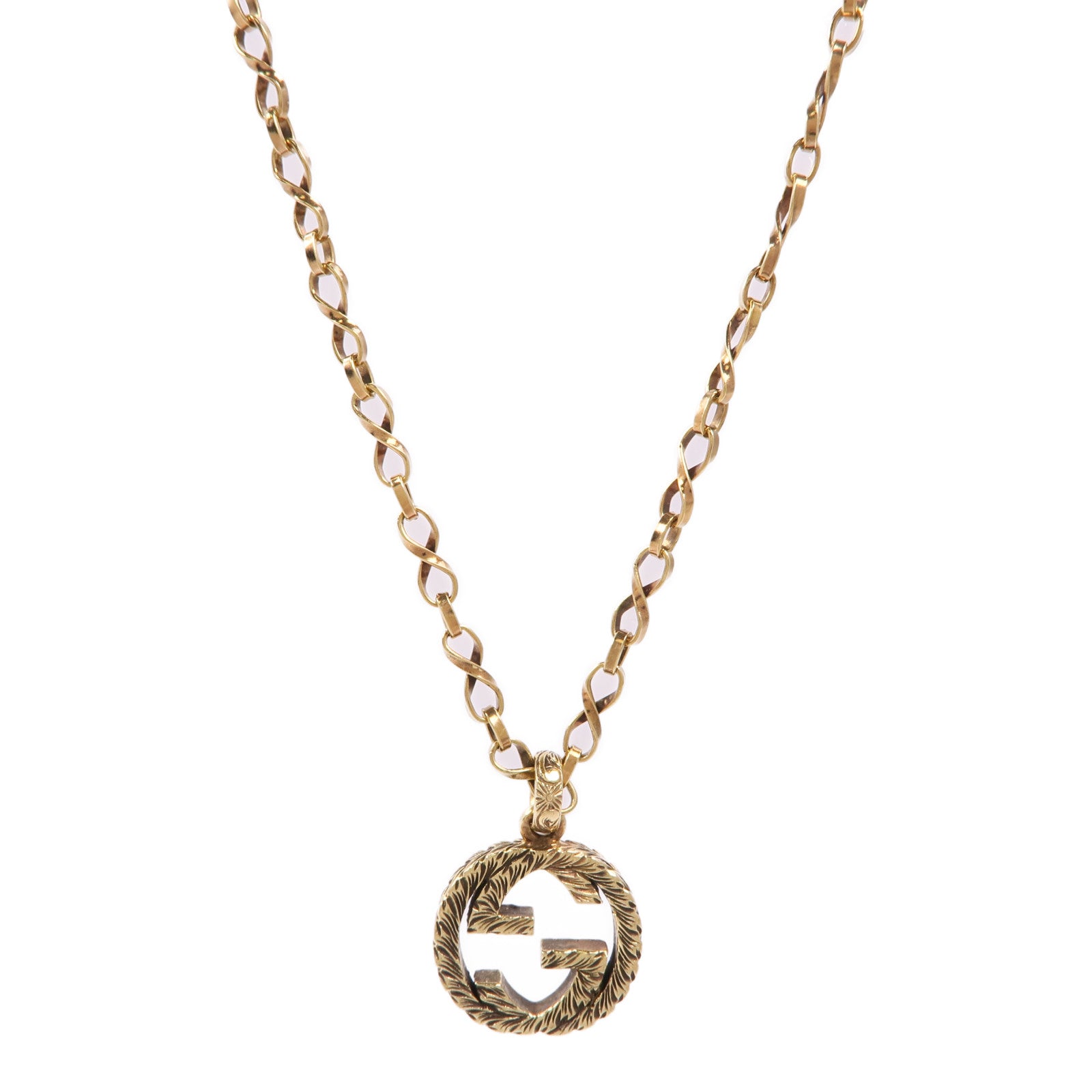 GUCCI 18K黃金Interlocking Necklace項鍊