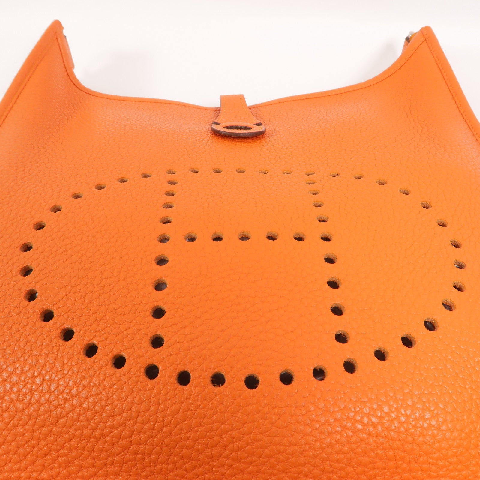 HERMES Clemence皮革Evelyne PM肩背袋Feu