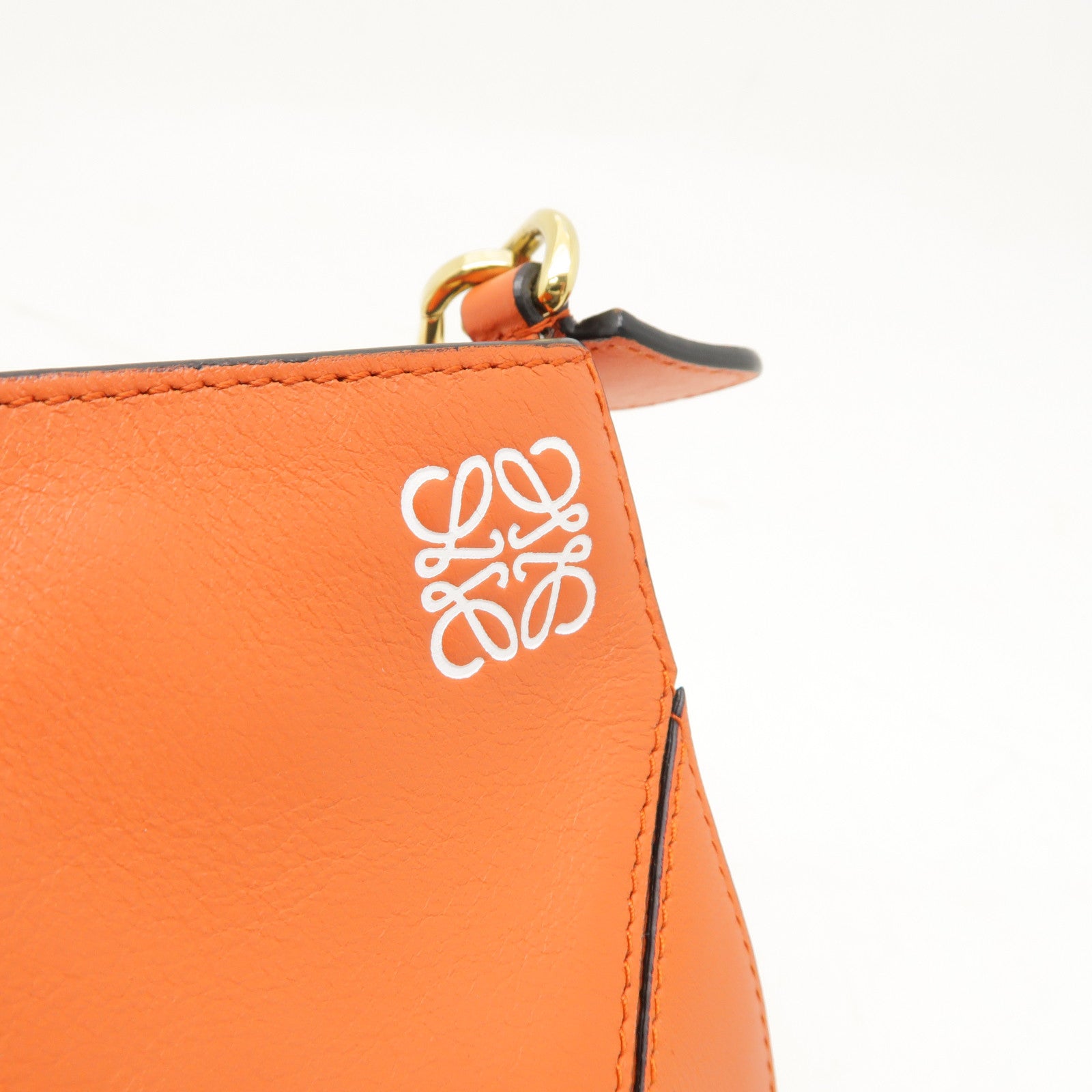 LOEWE 【激減優惠】牛皮皮革Puzzle Pouch金扣肩背袋橙色