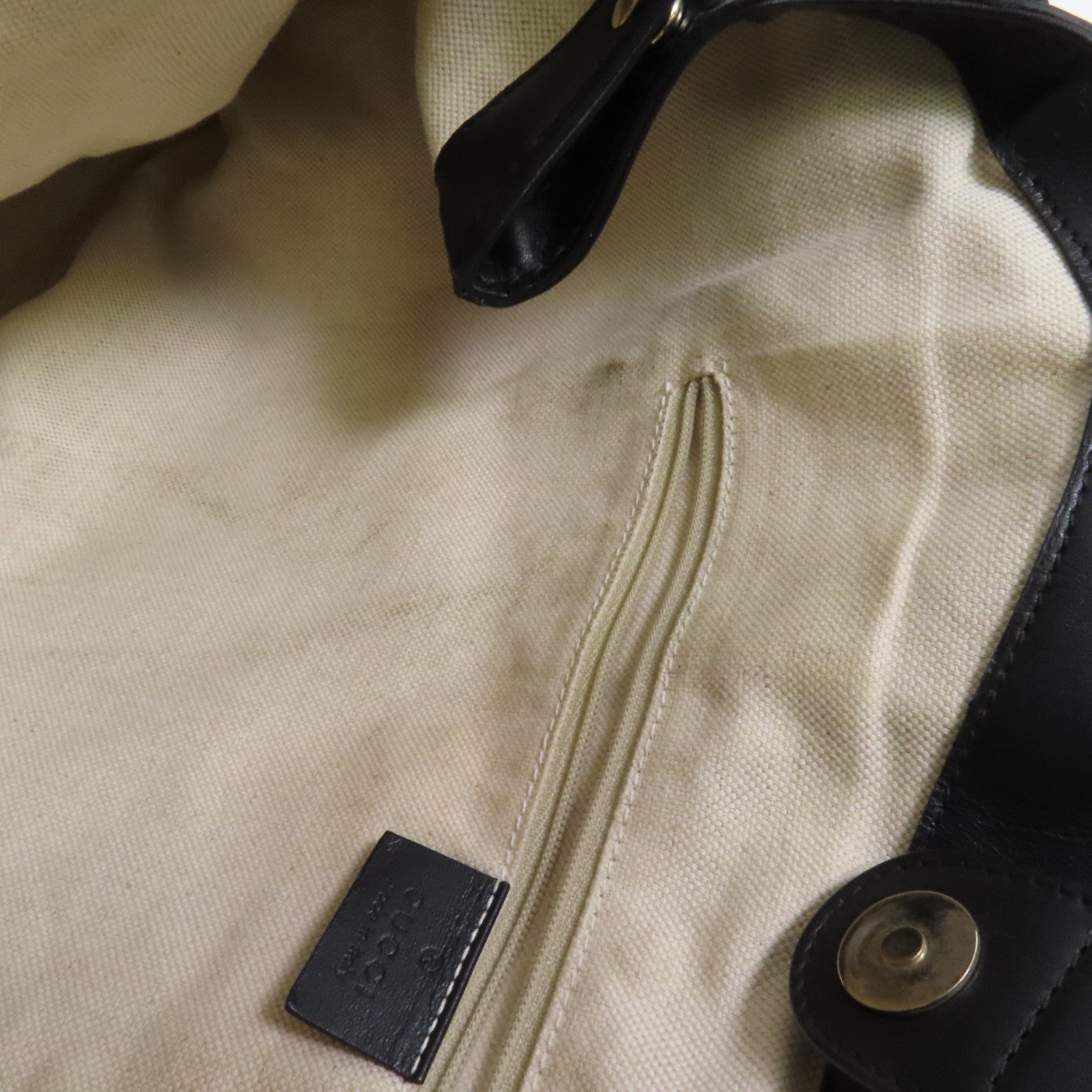 GUCCI 帆布Tote Bag金扣手挽袋