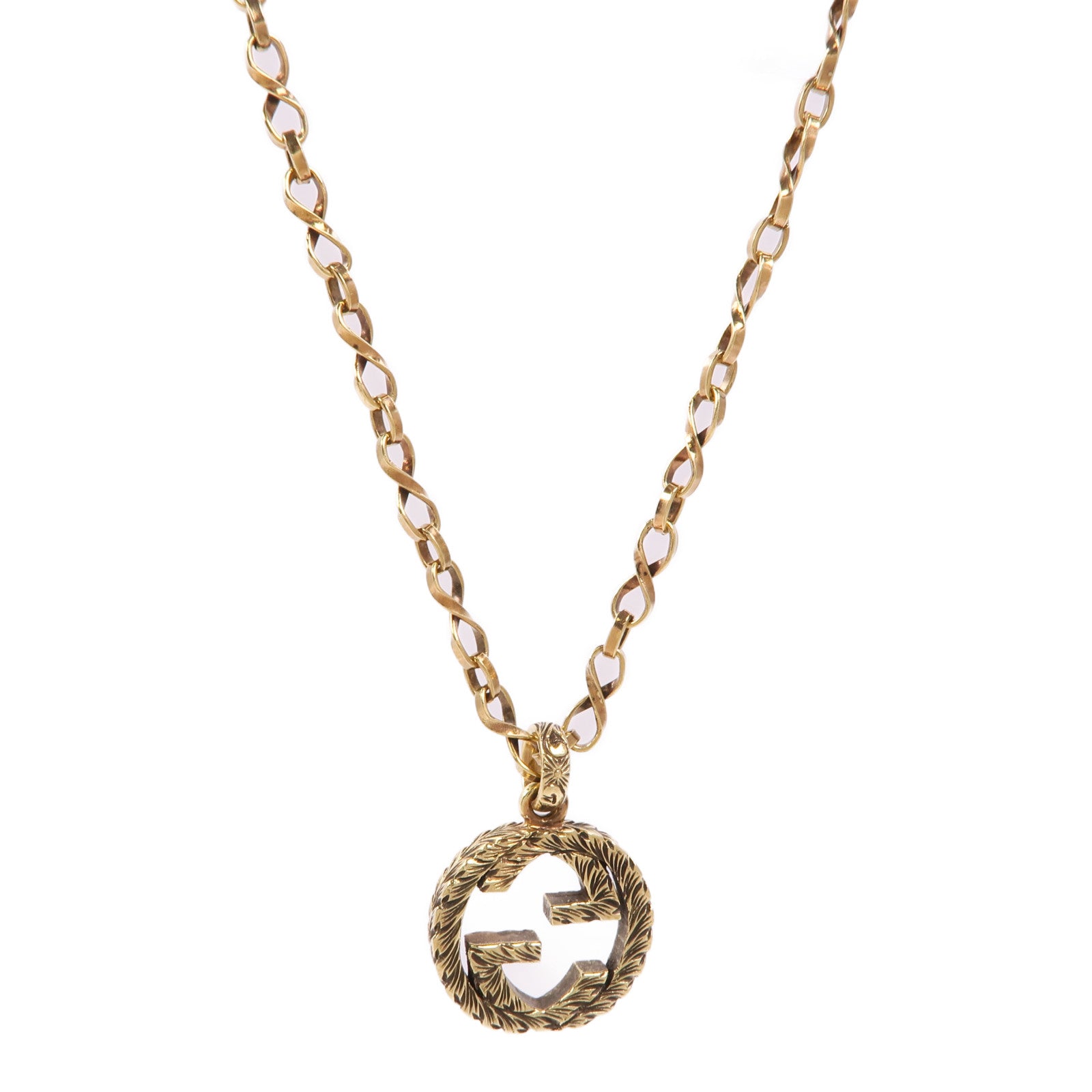 GUCCI 18K黃金Interlocking Necklace項鍊