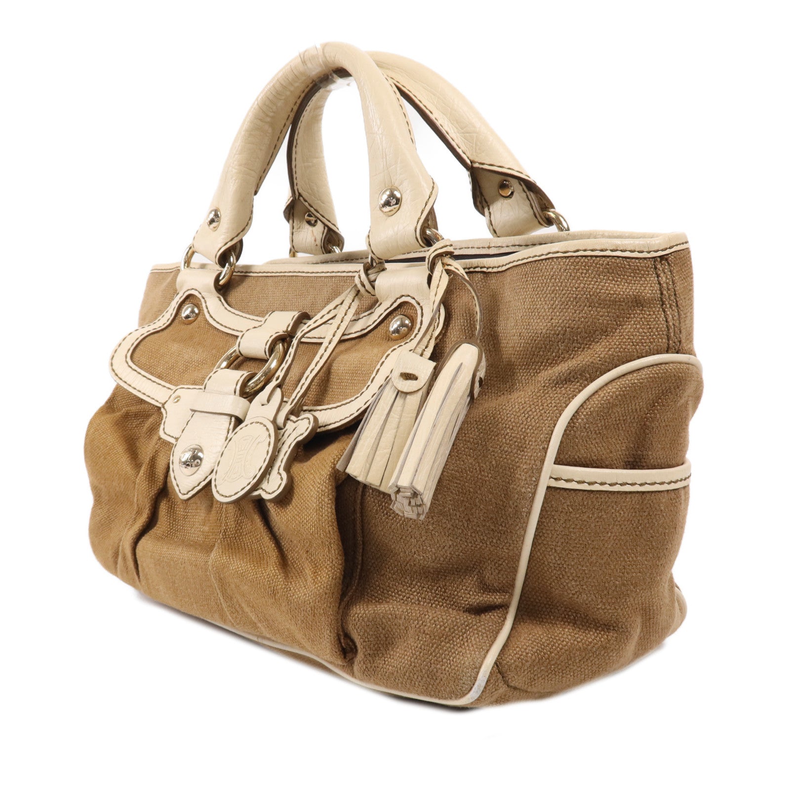 CELINE 帆布Hand Bag金扣手挽袋