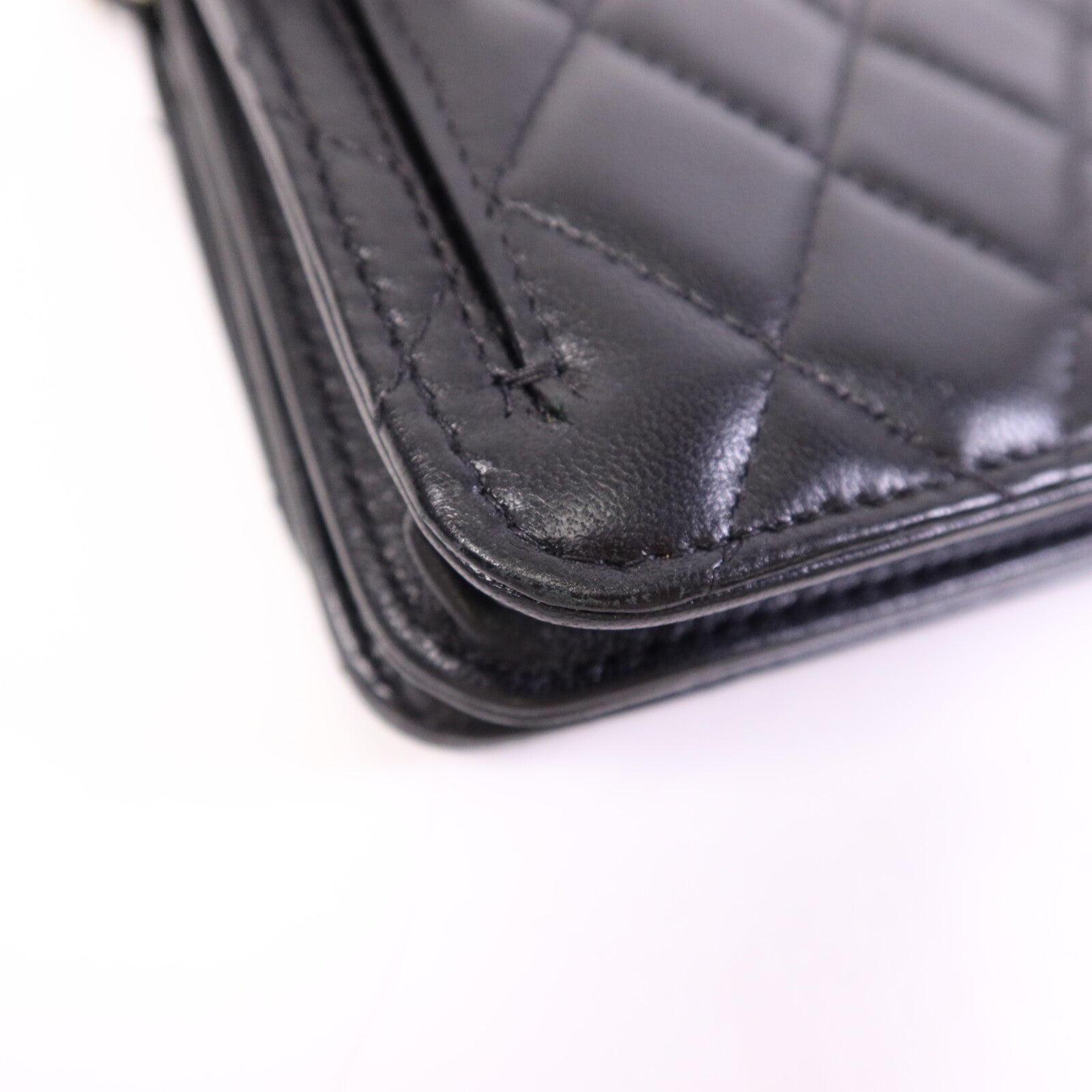 CHANEL 羊皮皮革Mini Wallet On Chain銀扣鏈帶肩背袋