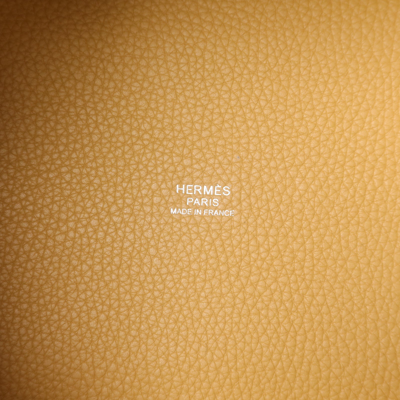 HERMES Clemence皮革Picotin PM手挽袋Biscuit