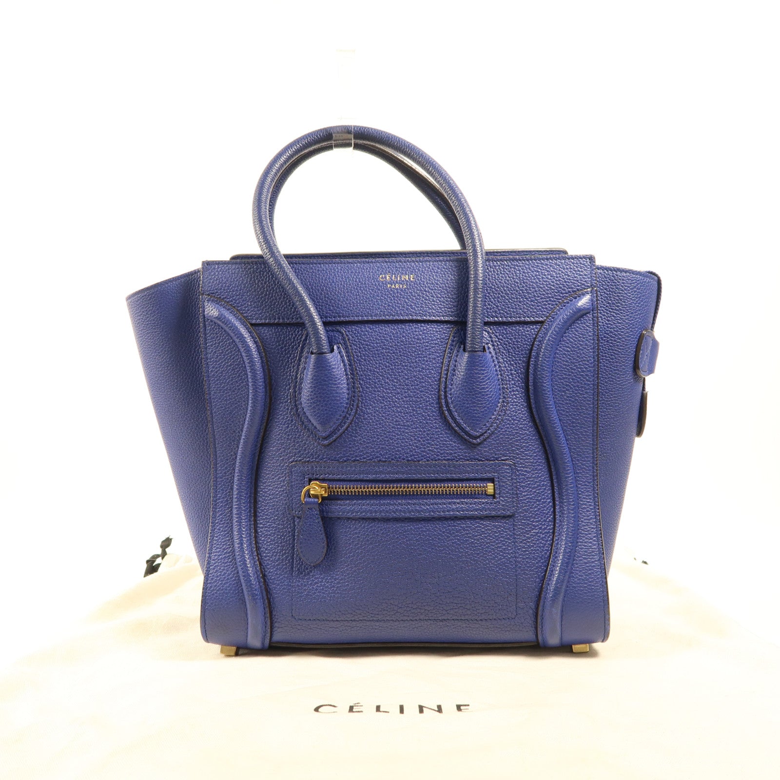 CELINE 牛皮皮革Micro Luggage金扣手挽袋