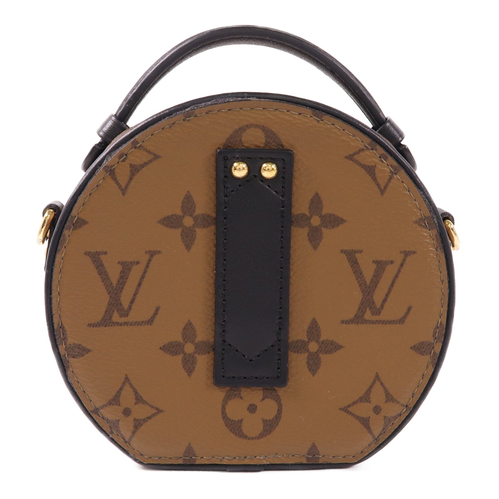 LOUIS VUITTON Monogram Reverse Mini Boite Chapeau金扣手挽肩背兩用袋