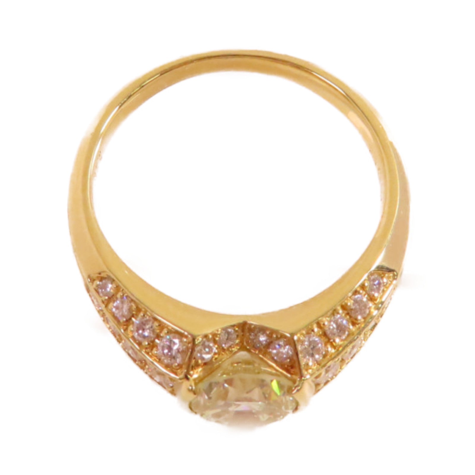 JEWELRY 【激減優惠】18K黃金/1.21ct鑽石/0.40ct鑽石Diamond Ring戒指US#6.5