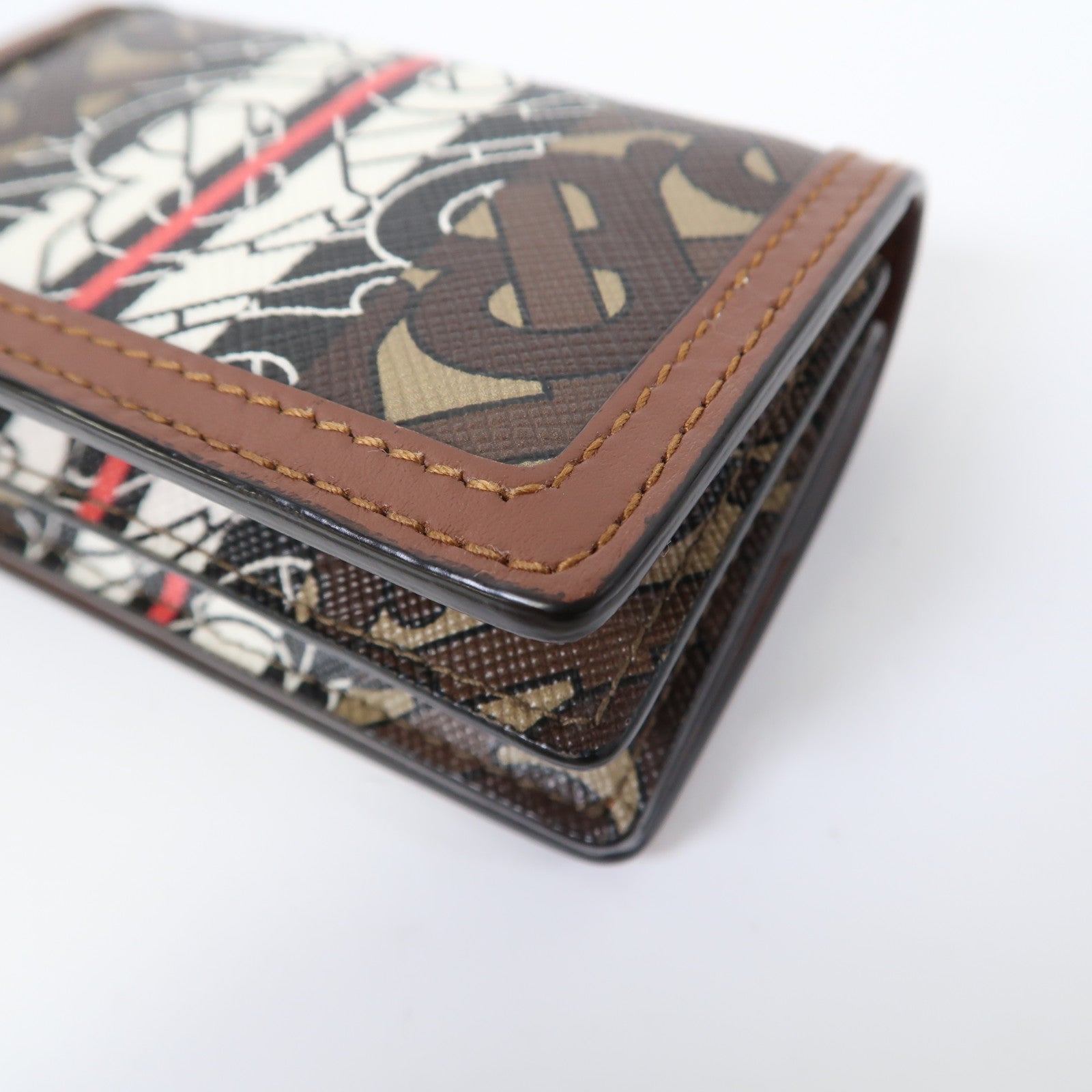 BURBERRY 塗層帆布Chain Card Case金扣鏈帶卡包啡色