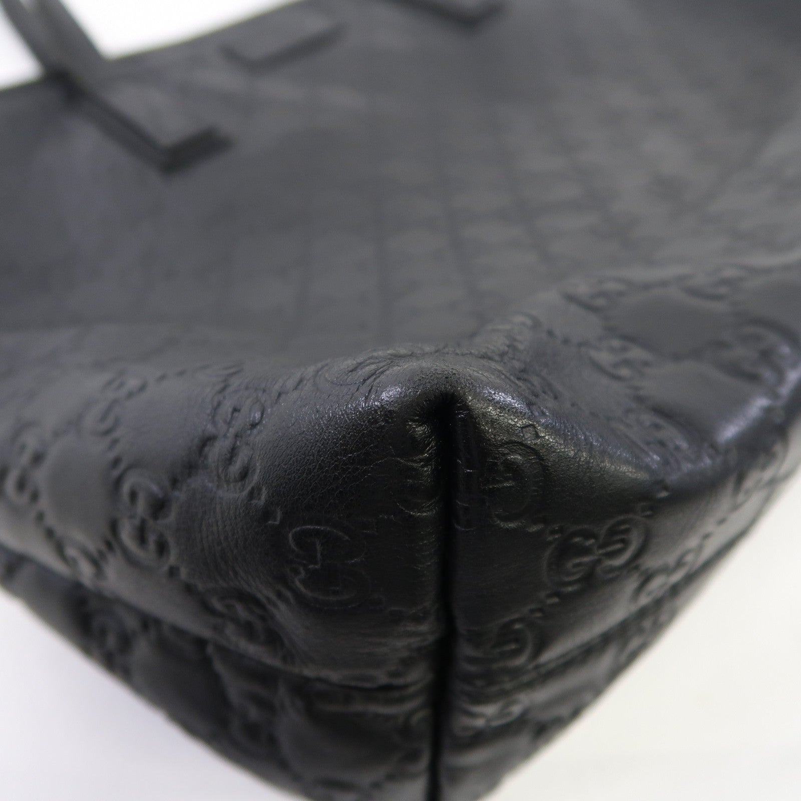 GUCCI 牛皮皮革Tote Bag金扣肩背袋黑色