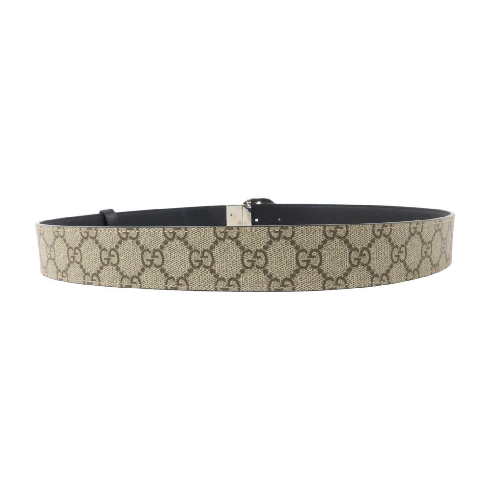 GUCCI 塗層帆布Interlocking G Belt (100Cm)銀扣要帶