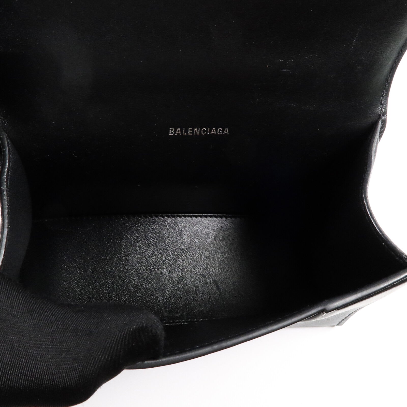 BALENCIAGA 牛皮皮革Hourglass XS手挽肩背兩用袋