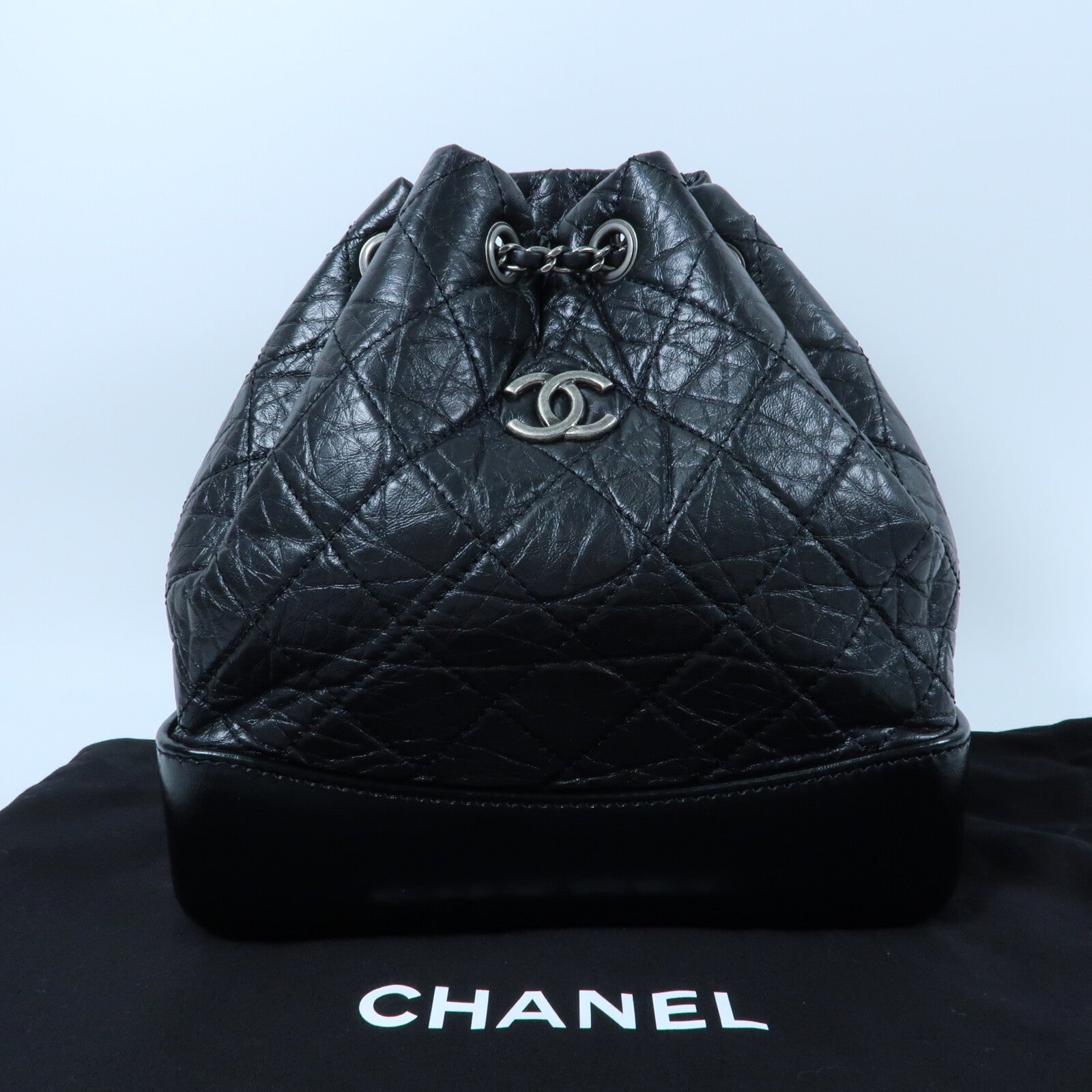 CHANEL 牛皮皮革Gabrielle Backpack鏈帶背包