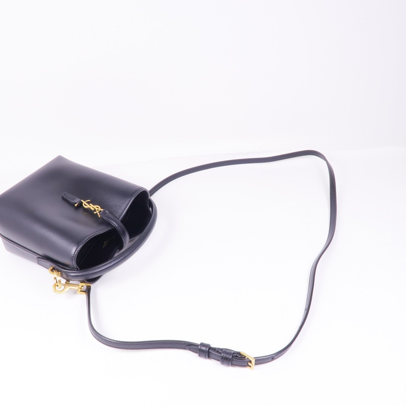 SAINT LAURENT 羊皮皮革LE 37 Mini Bucket Bag金扣手挽肩背兩用袋