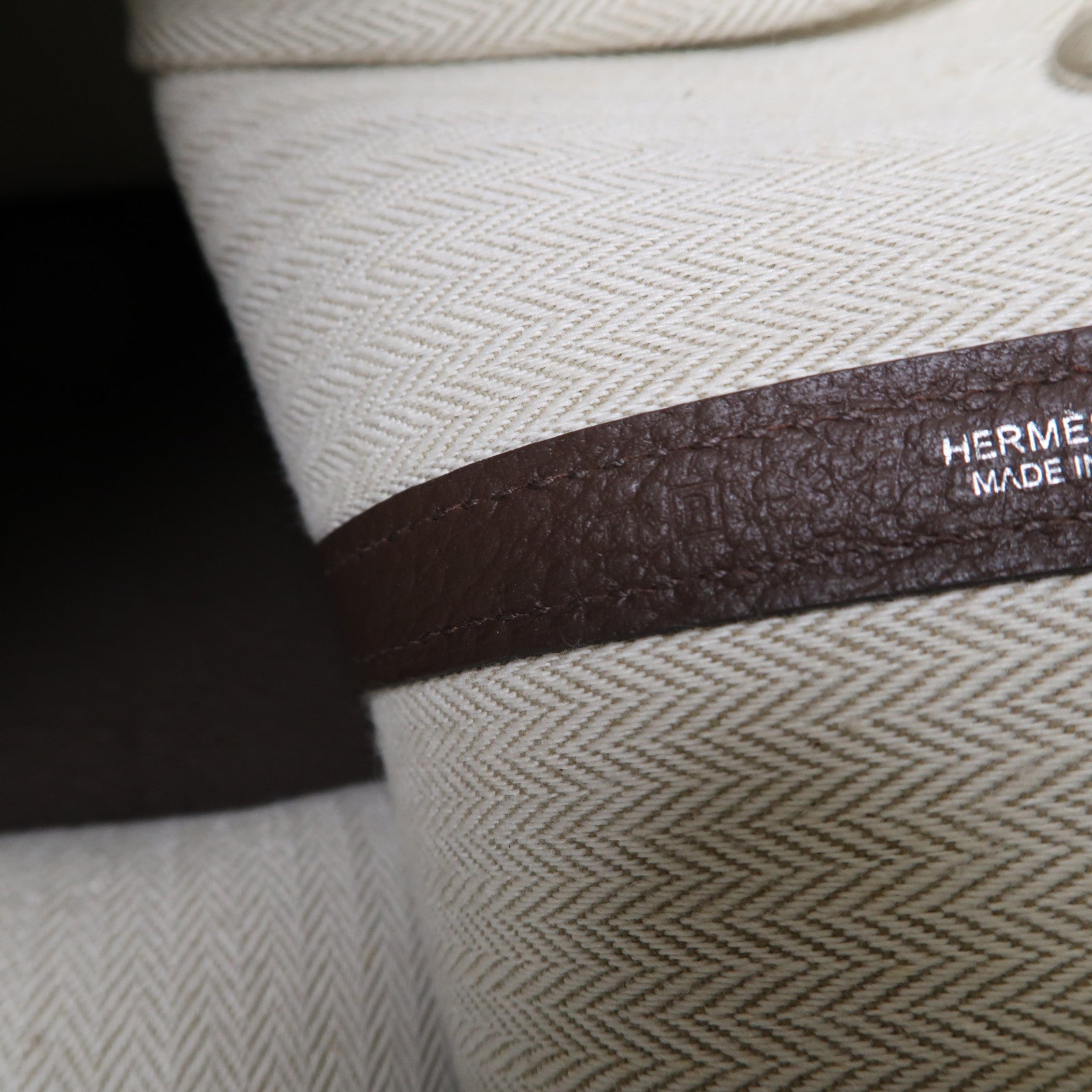 HERMES 【激減優惠】Negonda皮革GardenParty PM銀扣手挽袋啡色