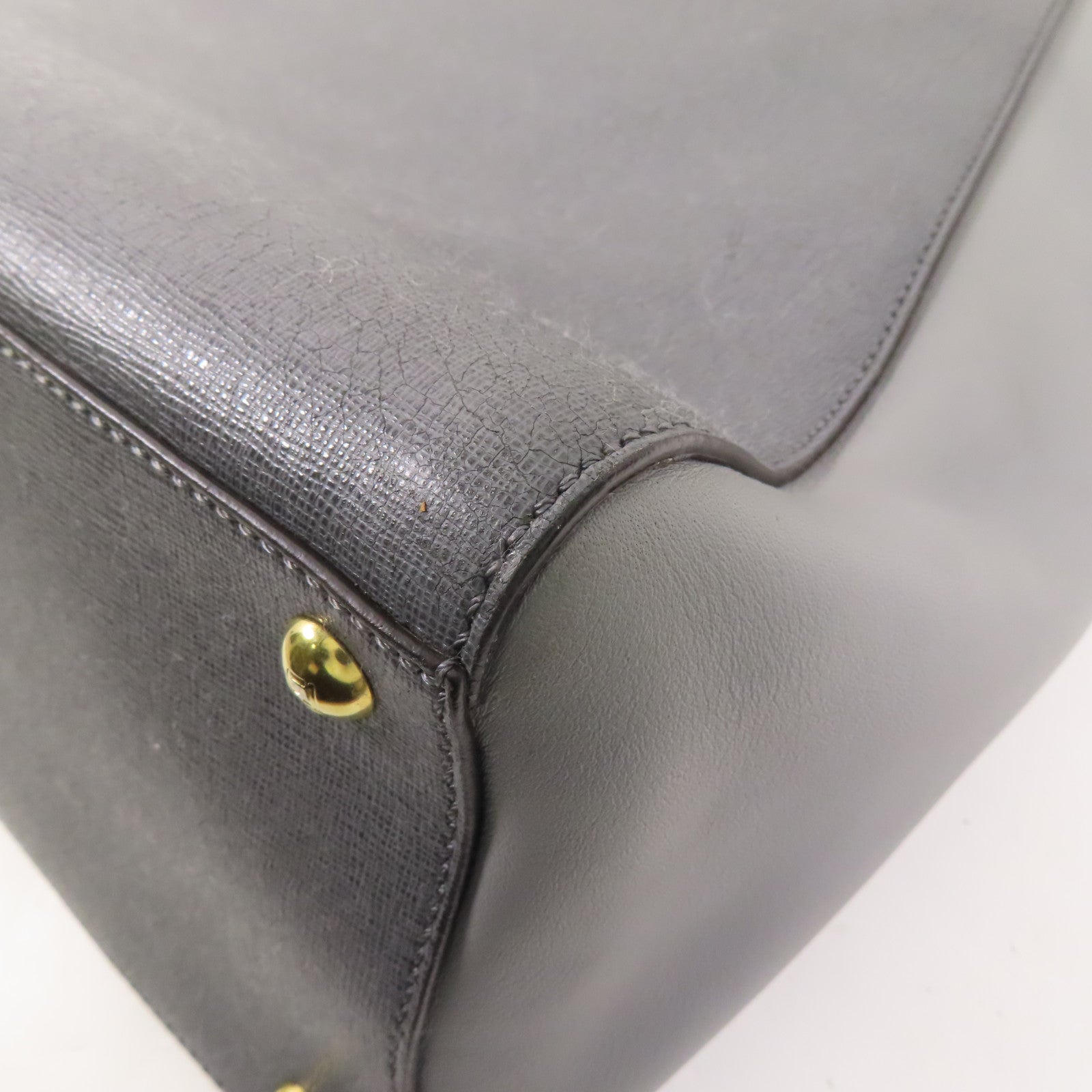 FENDI GHW 2 Jours 2 Way Shoulder Bag 8BH250 Calfskin Leather Grey