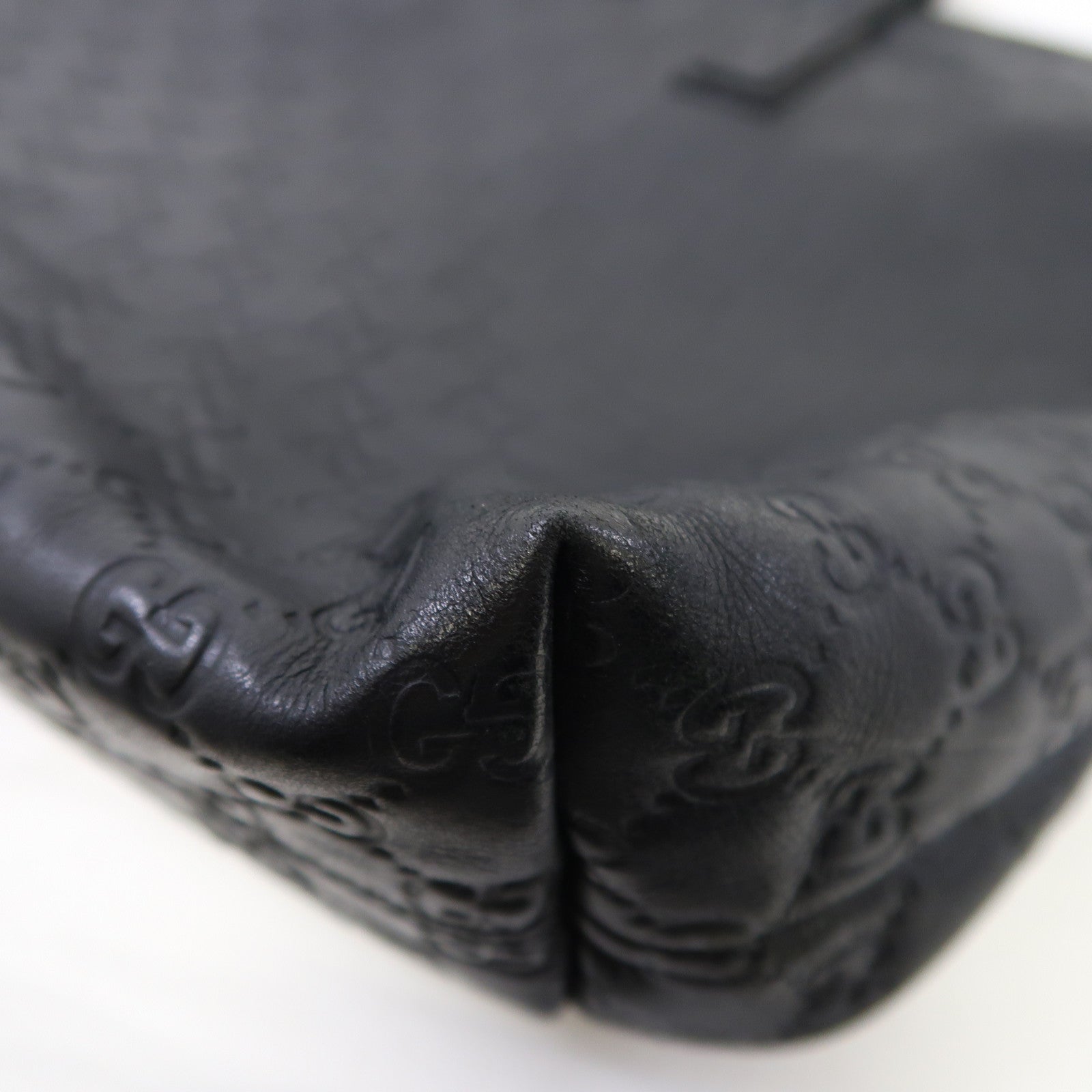 GUCCI 牛皮皮革Tote Bag金扣肩背袋黑色