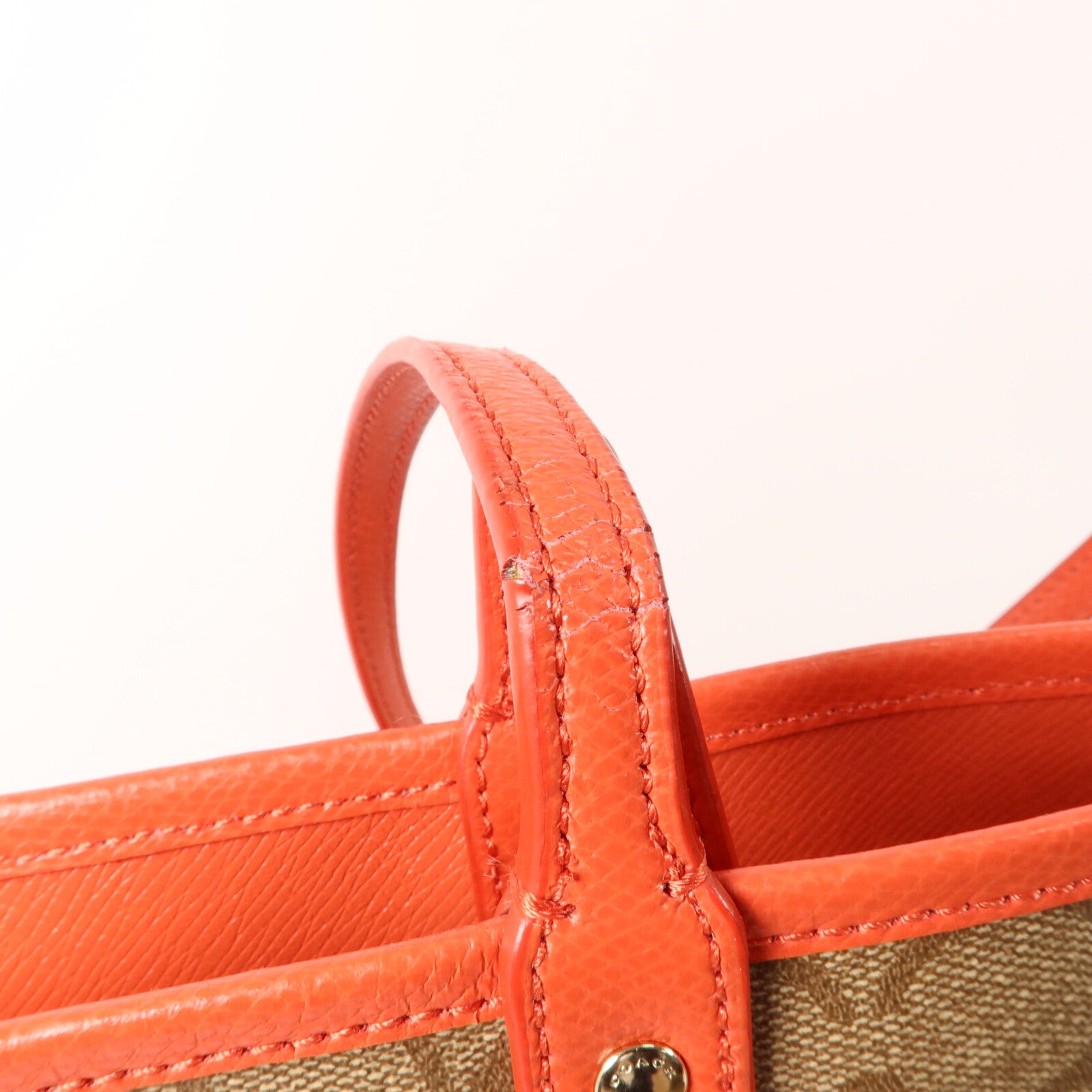 COACH 塗層帆布/牛皮皮革Tote Bag手挽袋