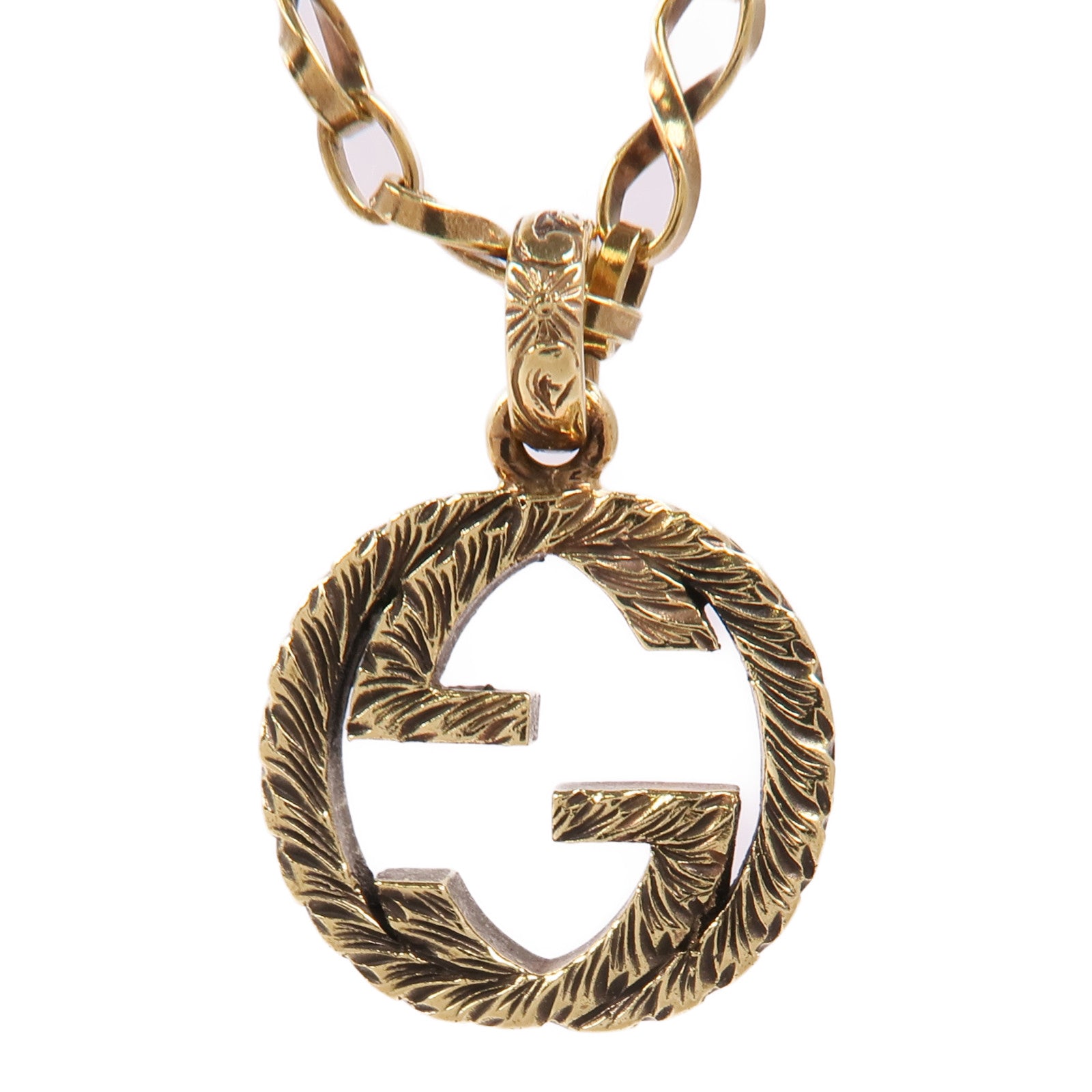 GUCCI 18K黃金Interlocking Necklace項鍊