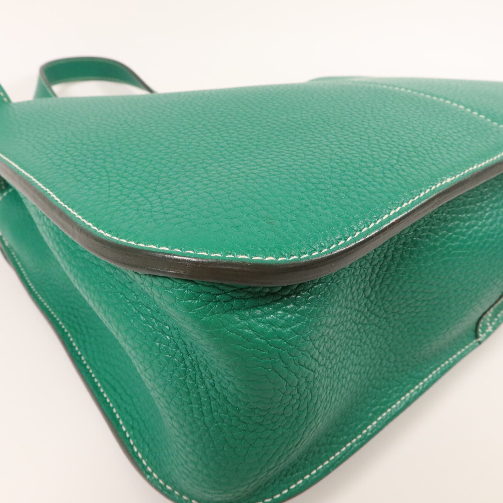HERMES Clemence皮革Halzan 31手挽肩背兩用袋Vert Vertigo