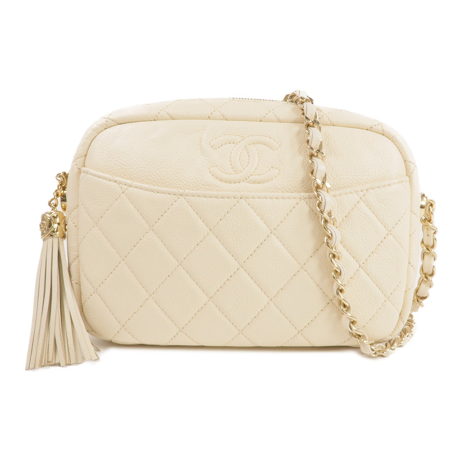 CHANEL 牛皮皮革Chain Shoulder Bag金扣鏈帶肩背袋