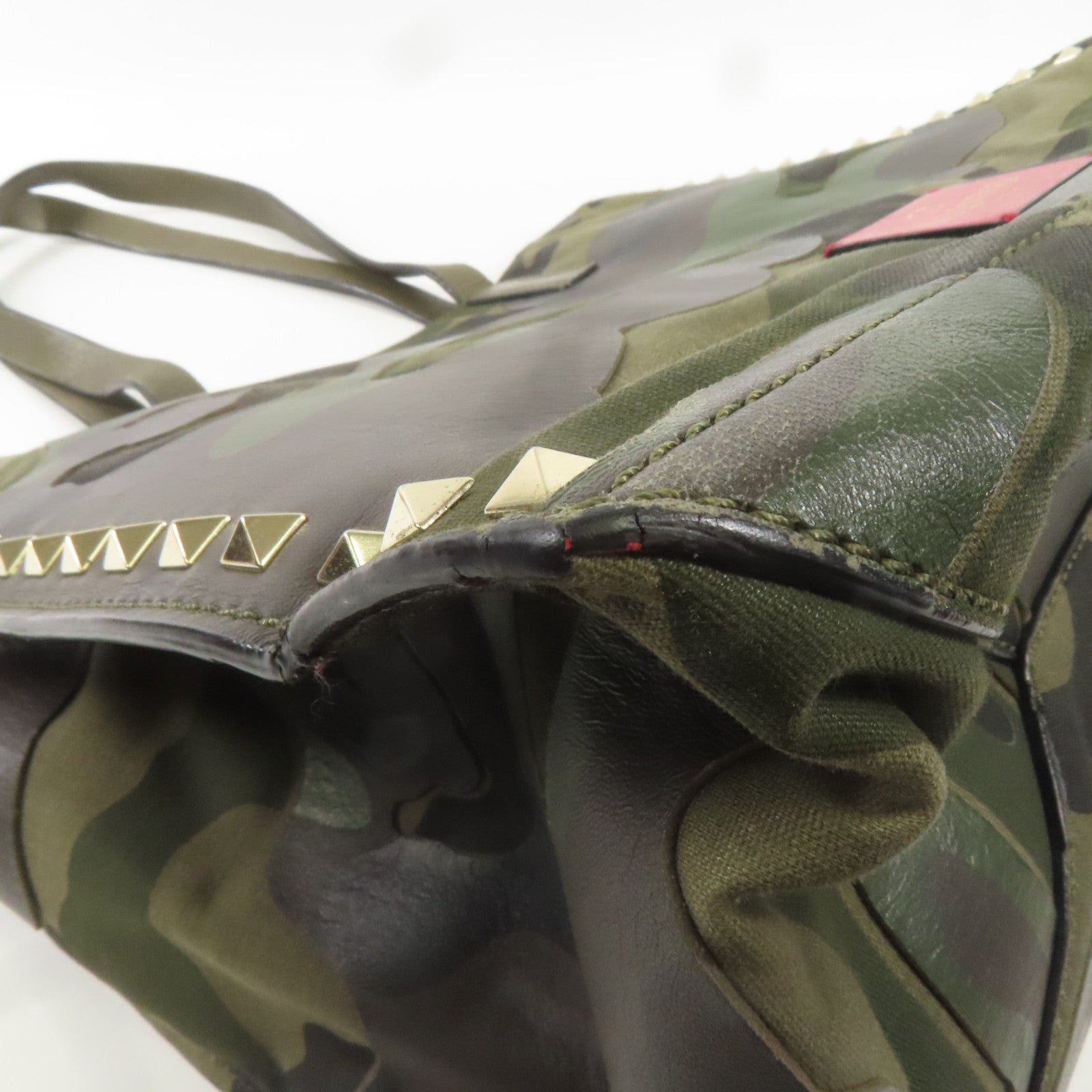 Valentino 【激減優惠】帆布Tote Bag金扣手挽袋綠色