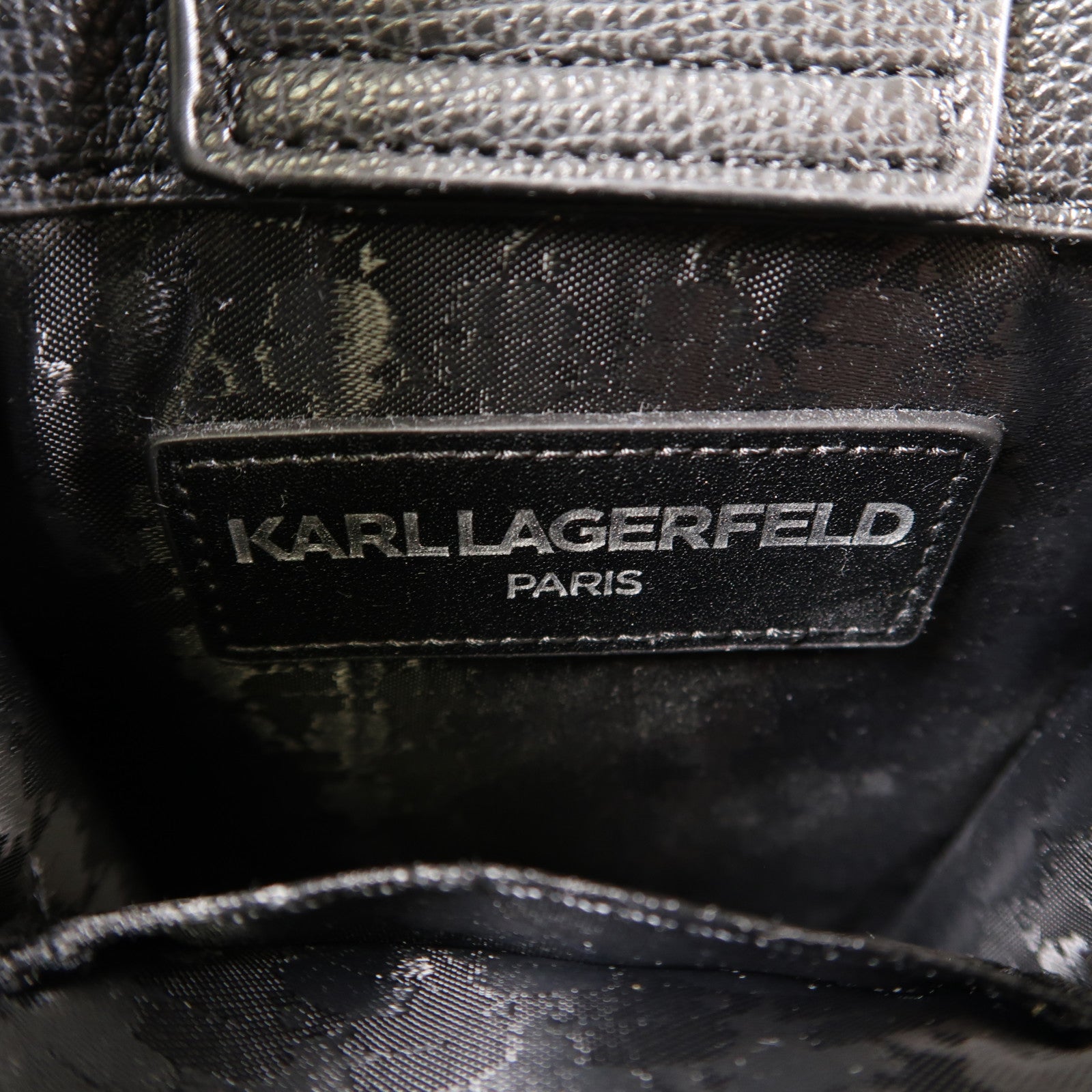 KARL LAGERFELD 牛皮皮革Karl Lagerfeld 2Way Bag銀扣手挽肩背兩用袋
