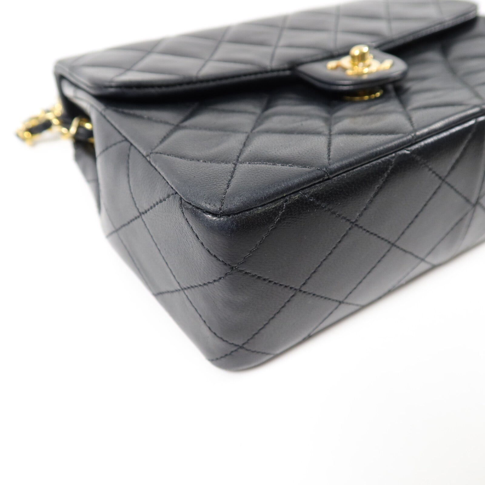 CHANEL 羊皮皮革Vintage Mini Classic Square鏈帶肩背袋