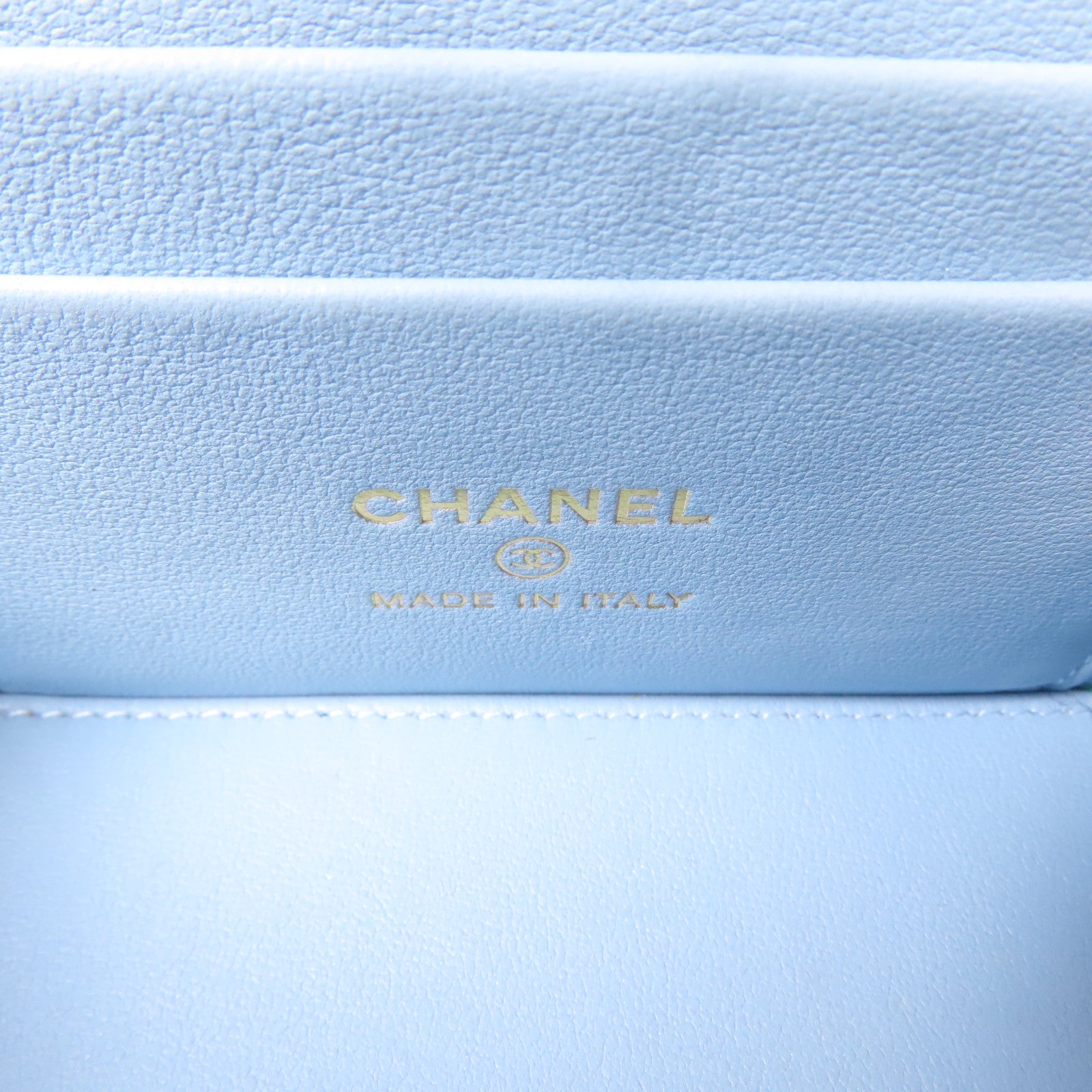 CHANEL 【激減優惠】菱格羊皮皮革Top Handle Vanity金扣手挽肩背兩用袋藍色