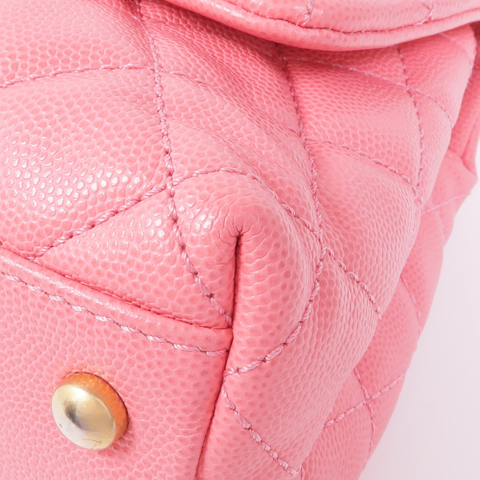 CHANEL 蜥蜴皮革/牛皮皮革Coco Handle Small金扣手挽肩背兩用袋