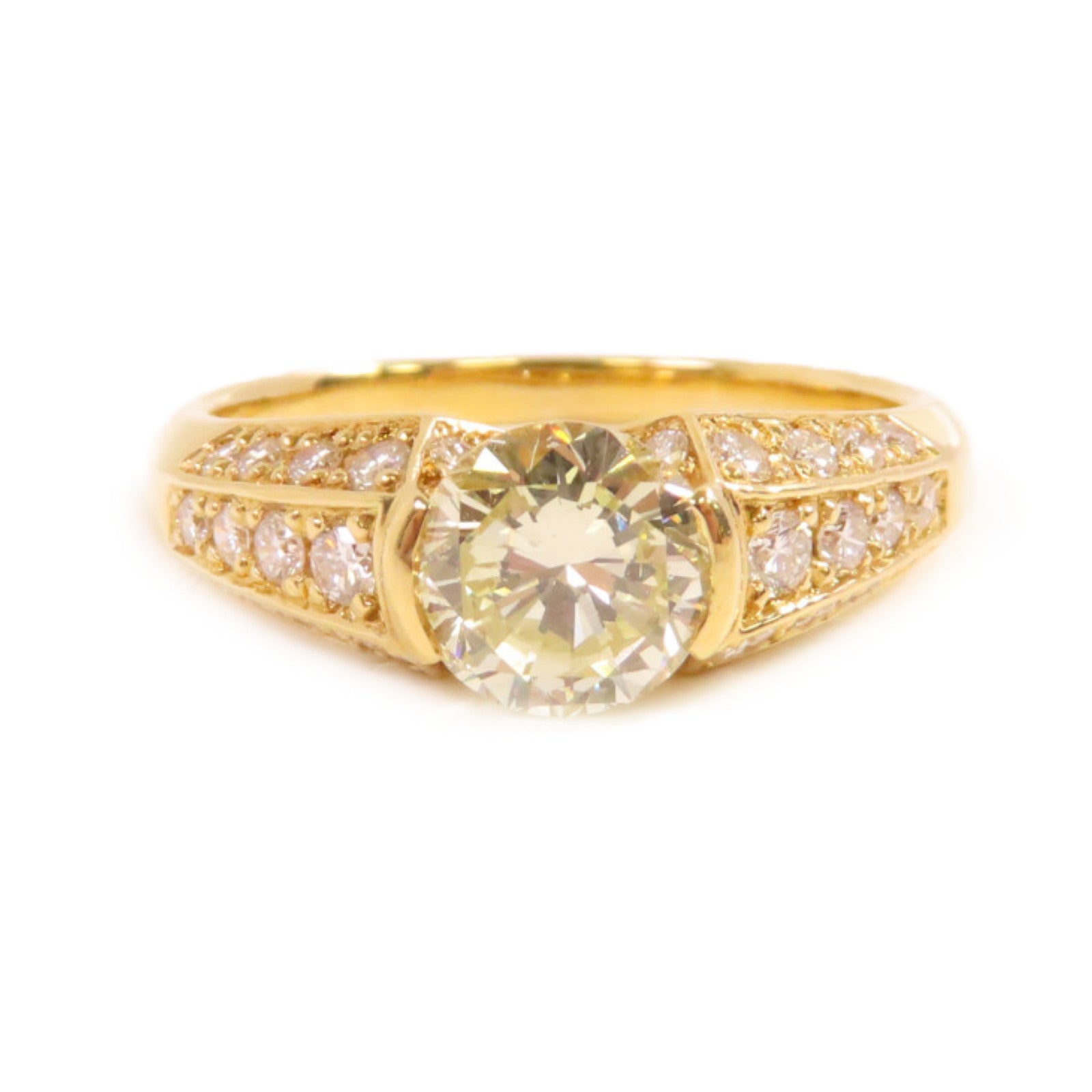 JEWELRY 【激減優惠】18K黃金/1.21ct鑽石/0.40ct鑽石Diamond Ring戒指US#6.5