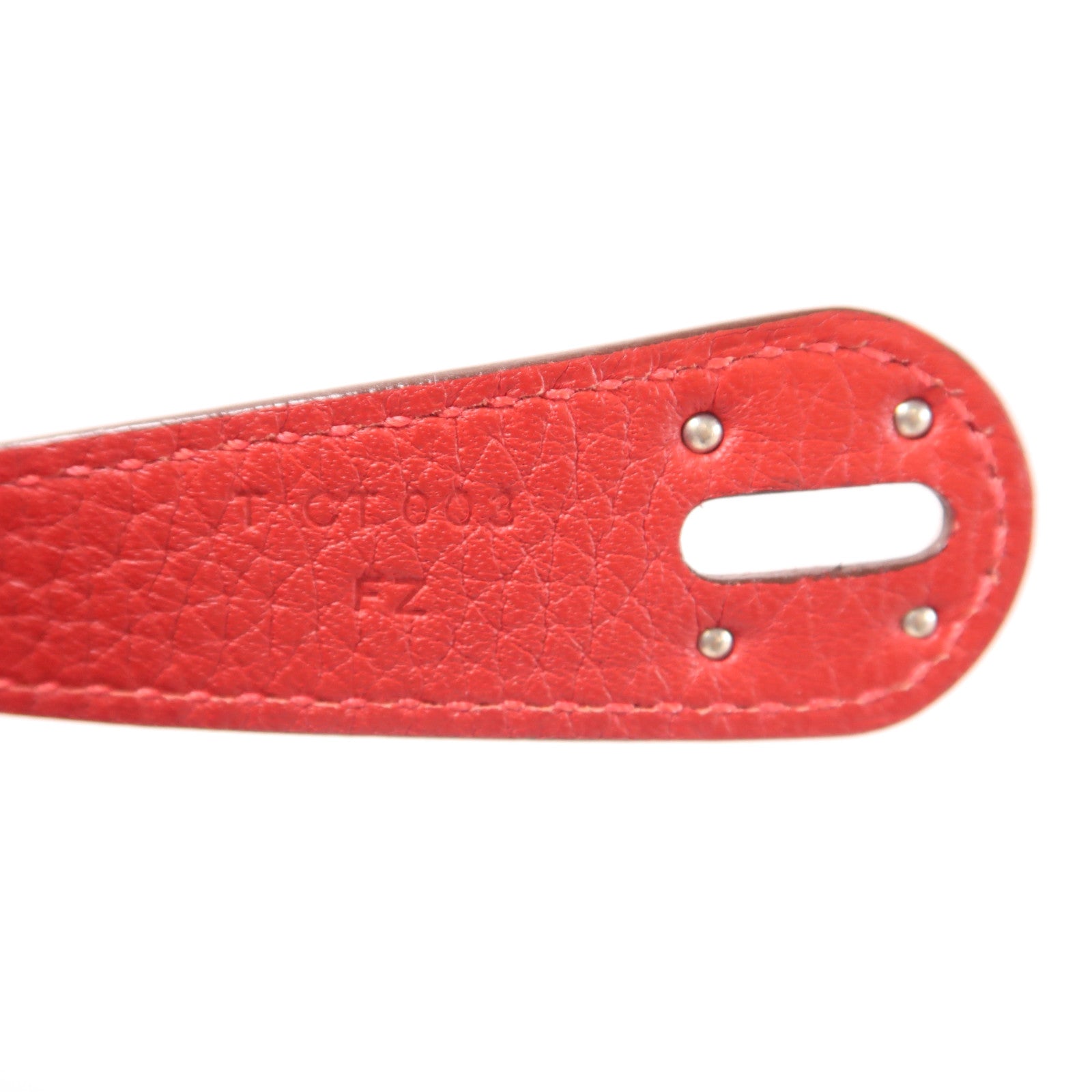 HERMES Clemence皮革Lindy 30銀扣手挽肩背兩用袋Rouge Casaque紅色