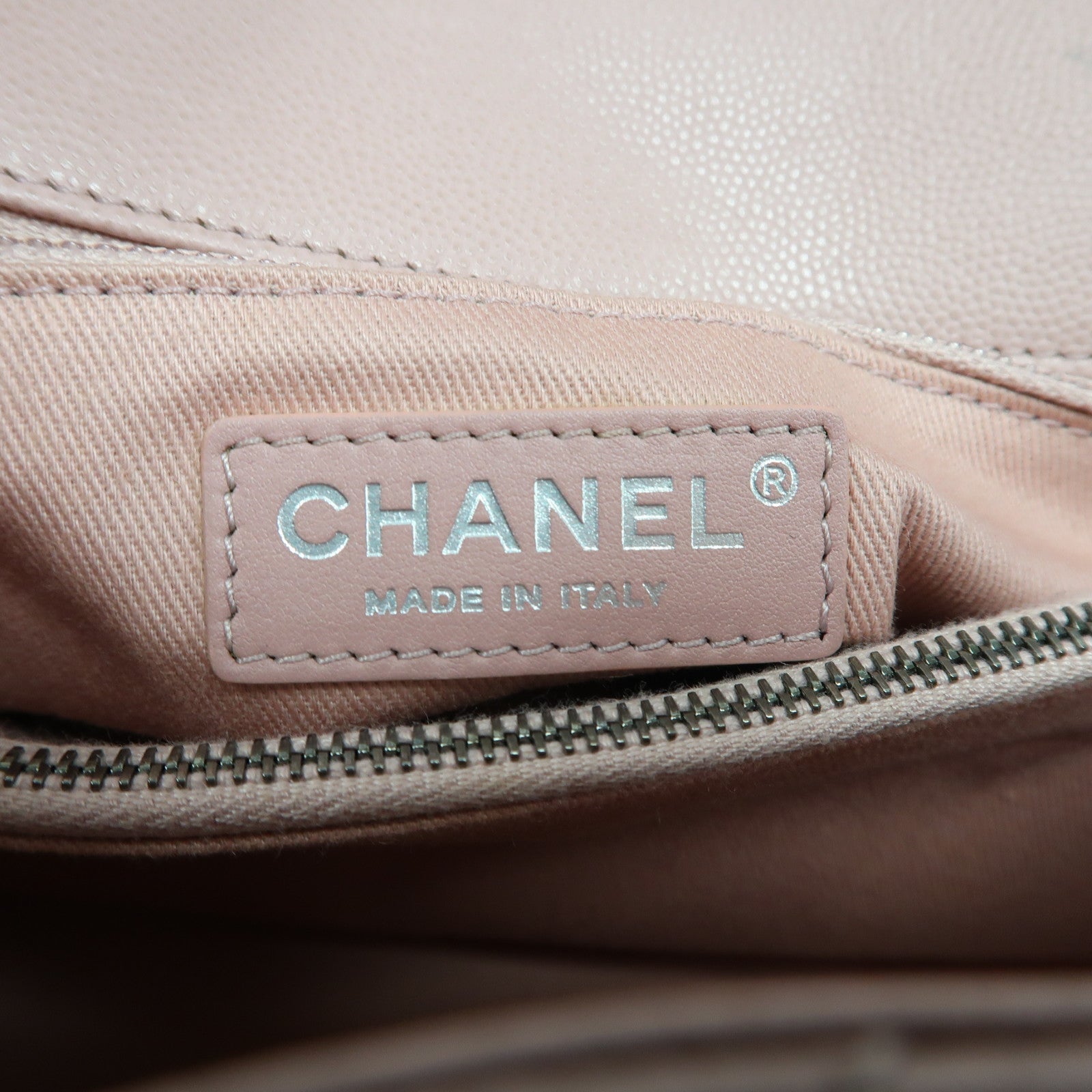CHANEL 菱格Caviar皮革Coco Handle銀扣手挽肩背兩用袋粉紅色