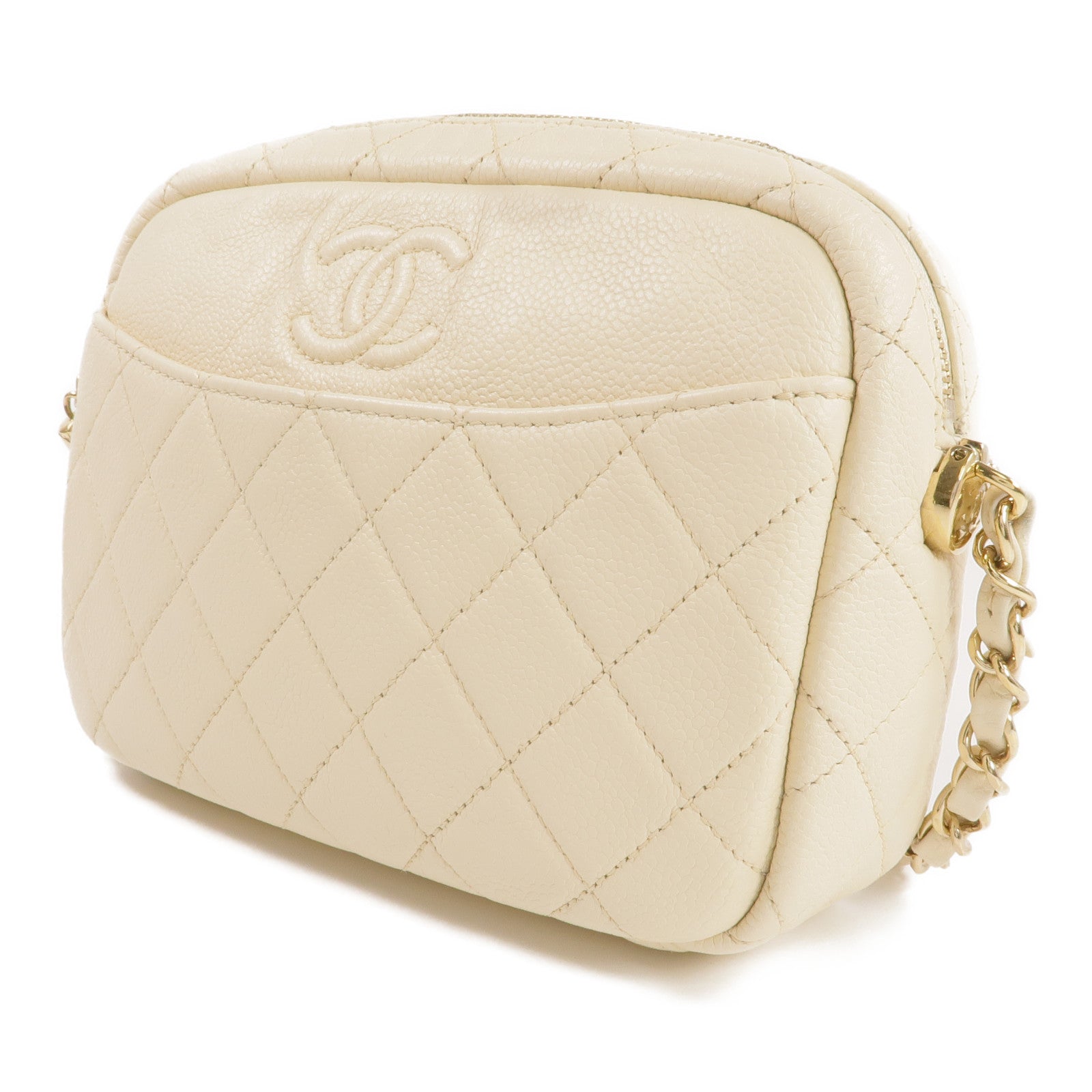 CHANEL 牛皮皮革Chain Shoulder Bag金扣鏈帶肩背袋