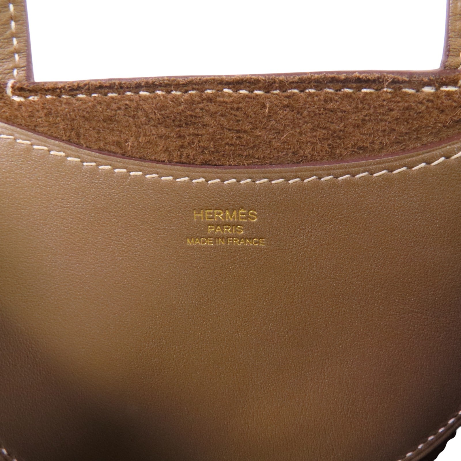 HERMES Clemence皮革In The Loop 18金扣手挽袋