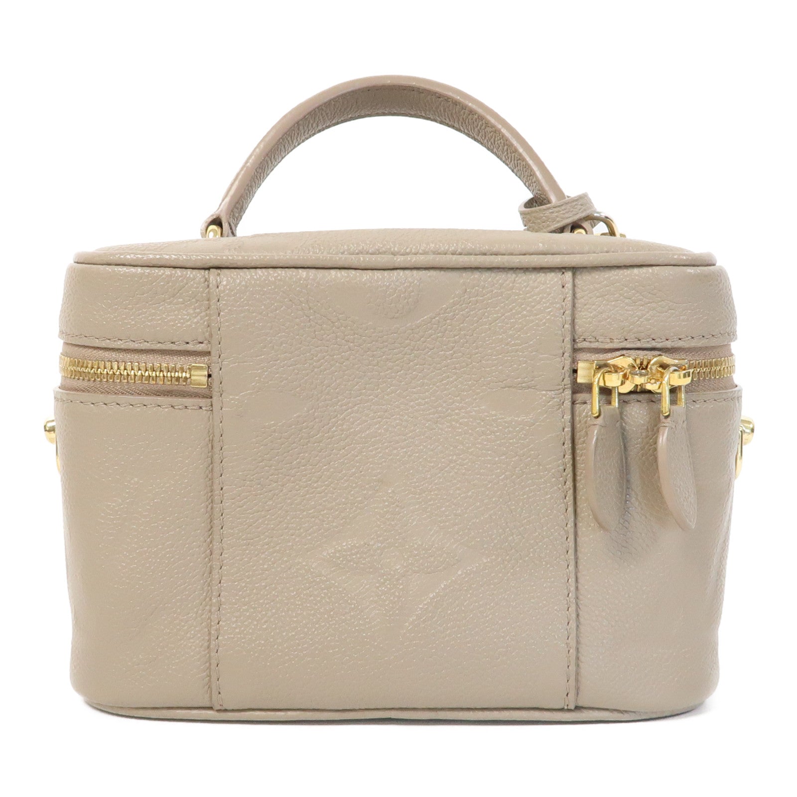 LOUIS VUITTON Monogram Empreinte Giant Vanity金扣手挽肩背兩用袋卡其色