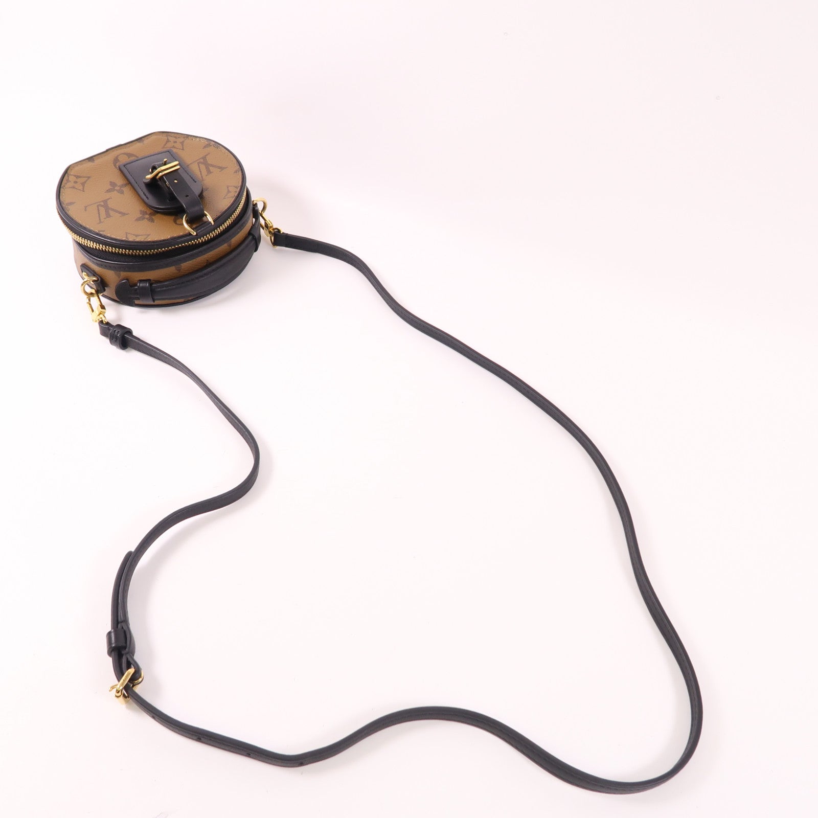 LOUIS VUITTON Monogram Reverse Mini Boite Chapeau金扣手挽肩背兩用袋