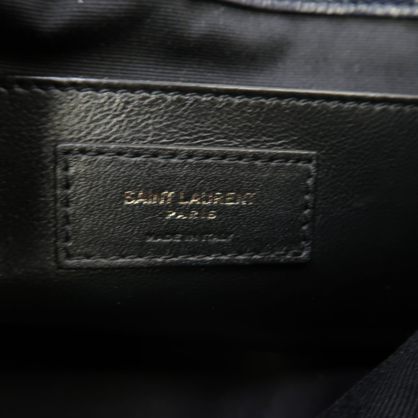 SAINT LAURENT 牛皮皮革Mini Niki Chain Shoulder Bag銀扣鏈帶肩背袋藍色