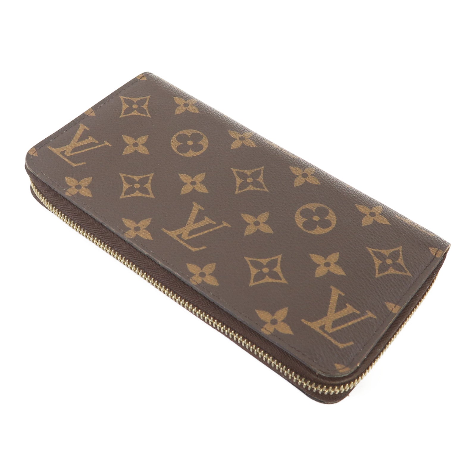 LOUIS VUITTON Monogram Zippy Wallet金扣長錢包啡色