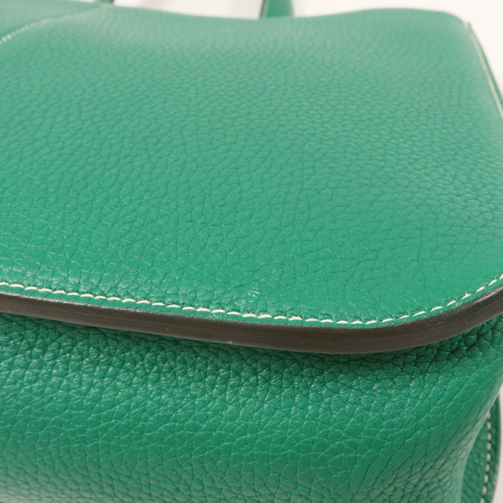 HERMES Clemence皮革Halzan 31手挽肩背兩用袋Vert Vertigo