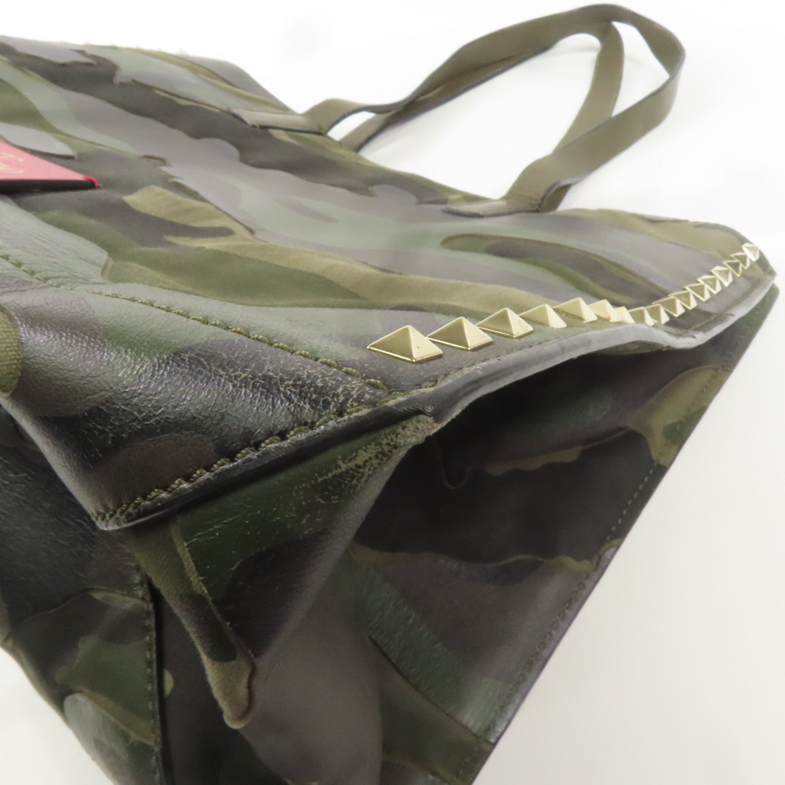 Valentino 【激減優惠】帆布Tote Bag金扣手挽袋綠色