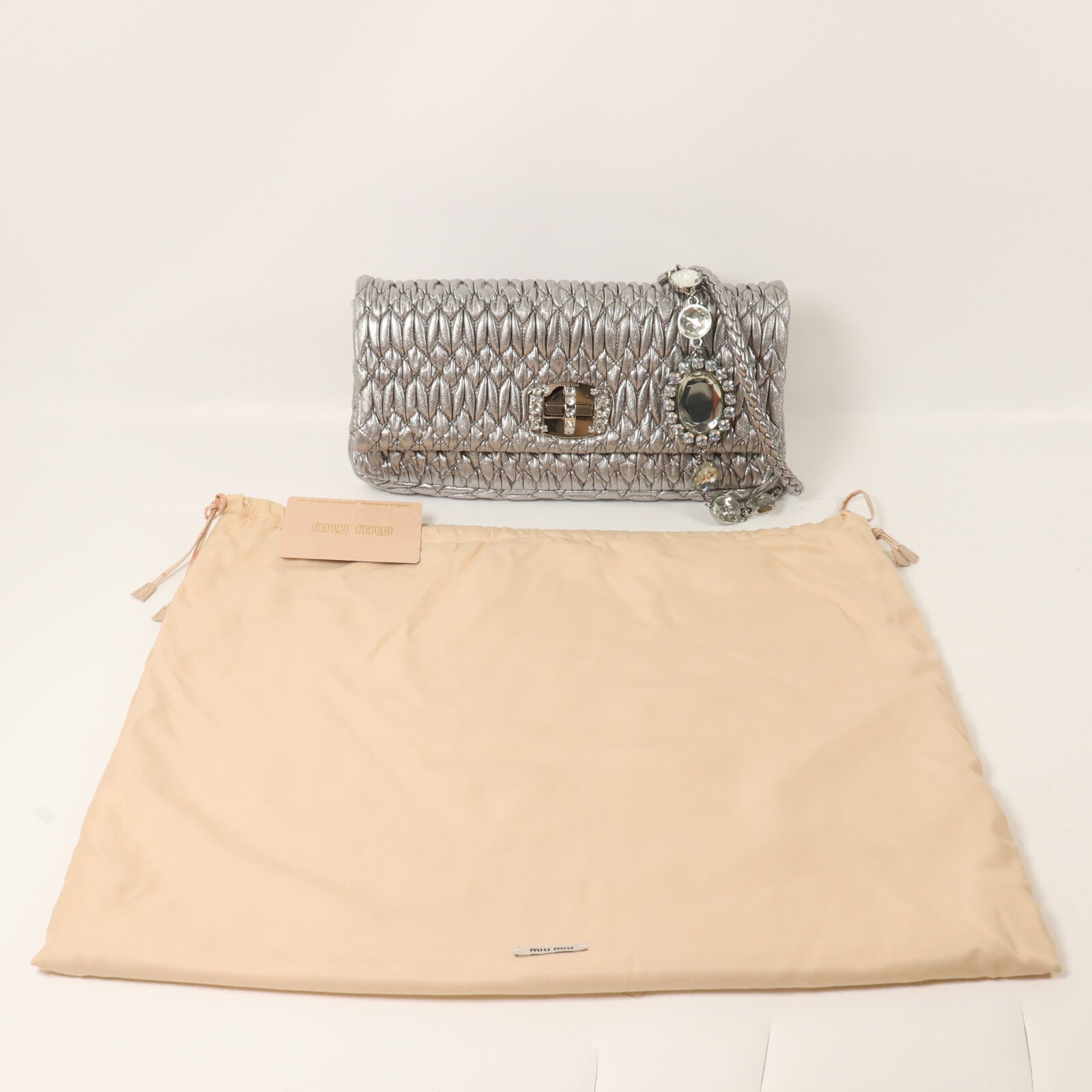 Miu Miu 羊皮皮革Clutch With Chain鏈帶肩背袋