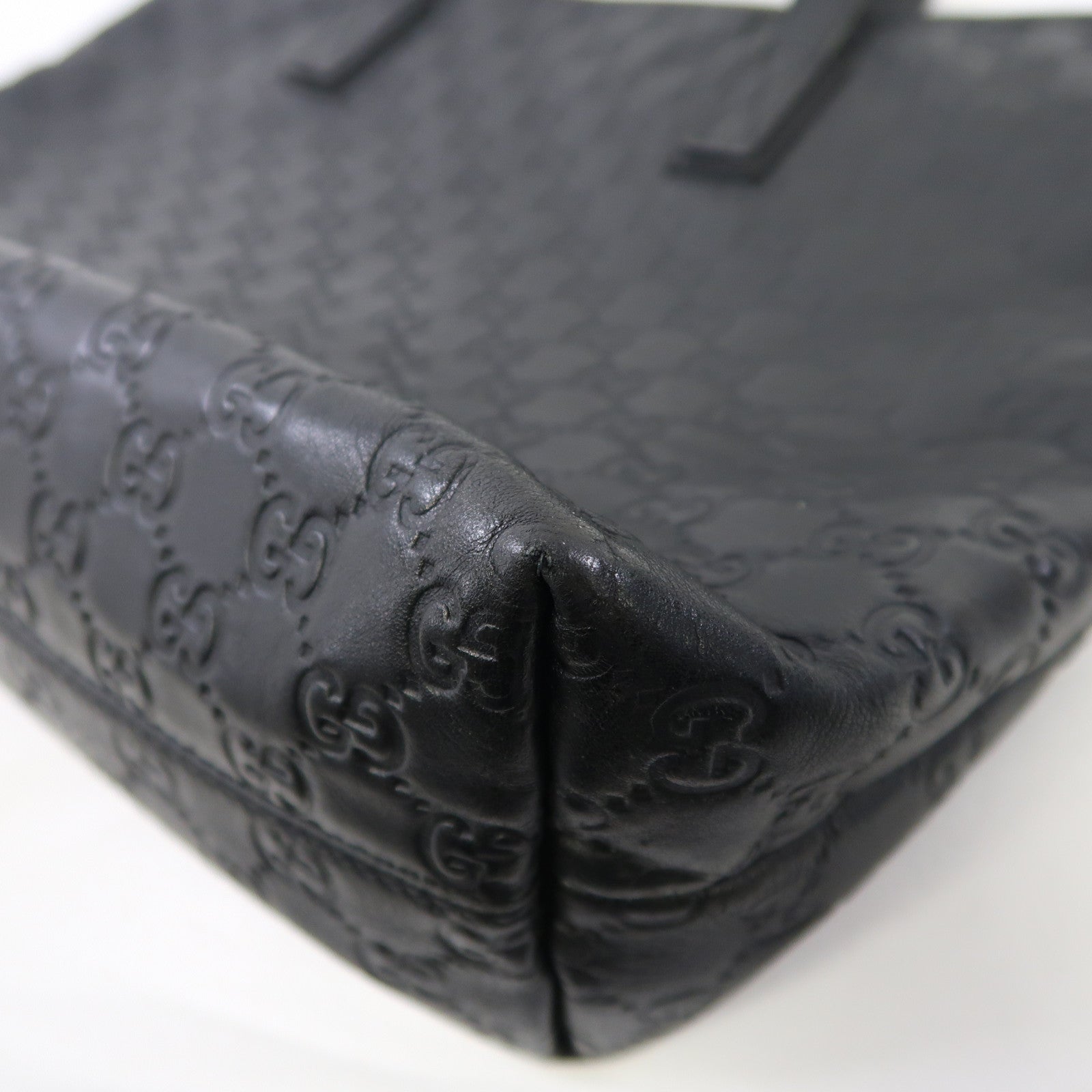 GUCCI 牛皮皮革Tote Bag金扣肩背袋黑色