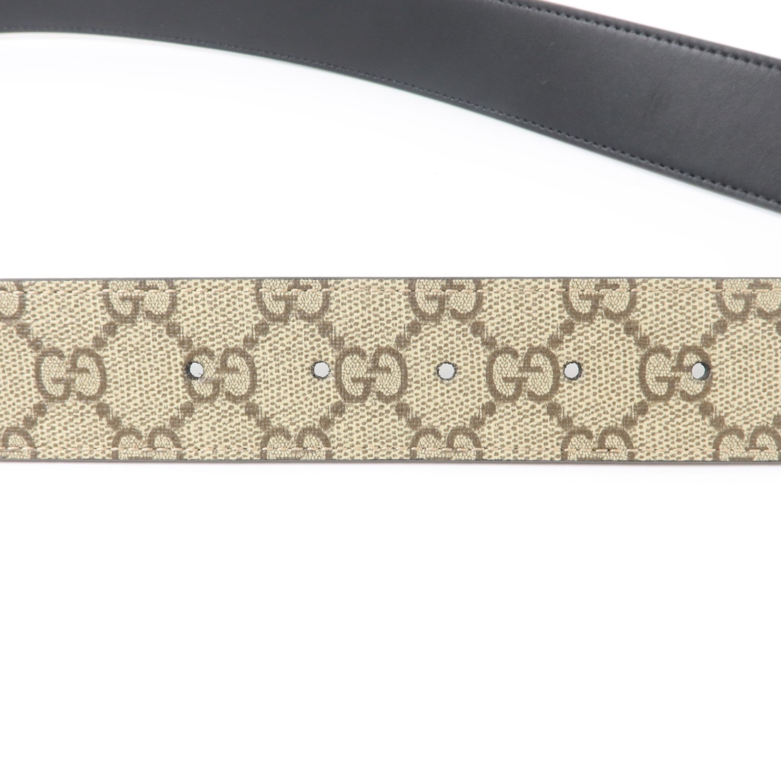 GUCCI 塗層帆布Interlocking G Belt (100Cm)銀扣要帶