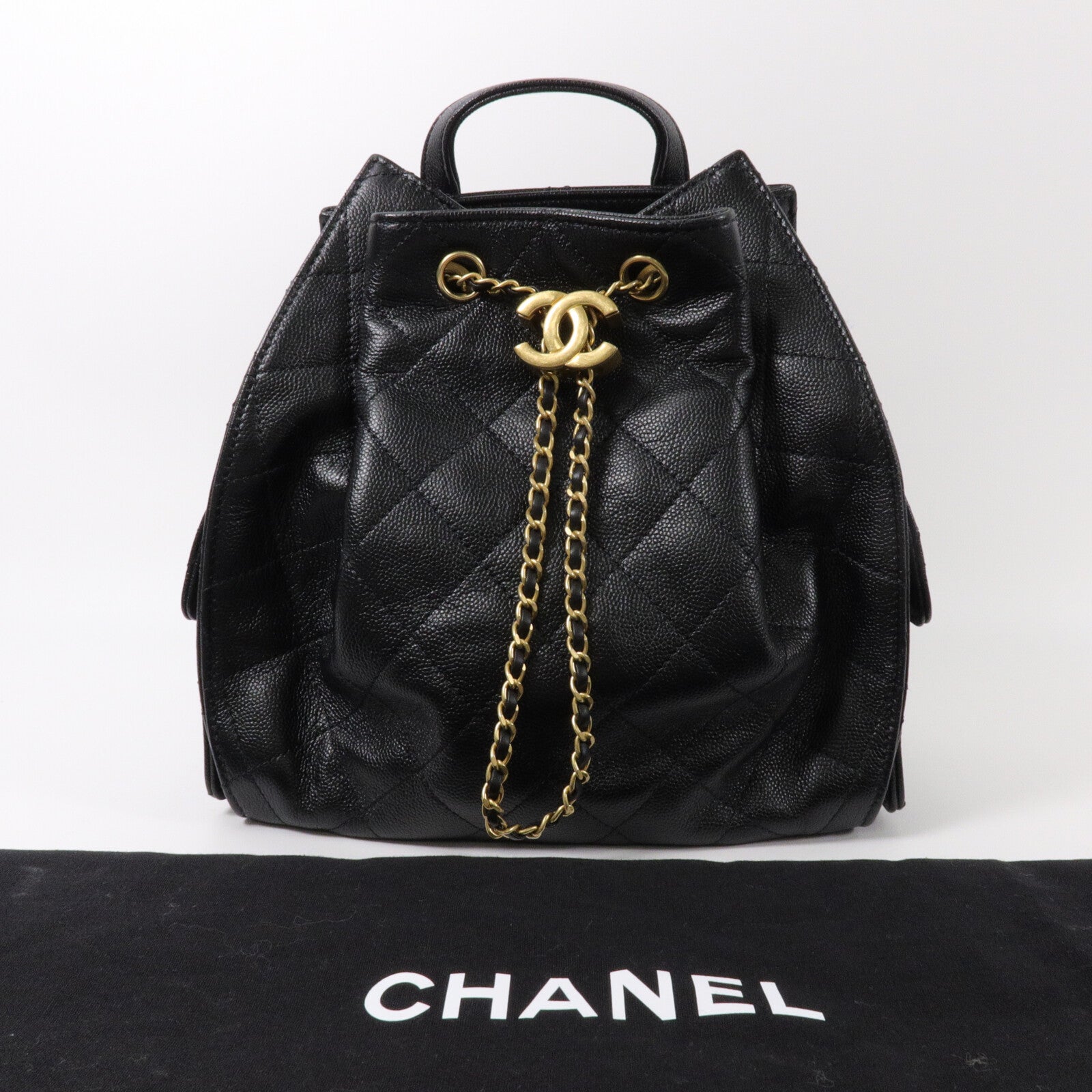 CHANEL 牛皮皮革Chanel 25 Backpack鏈帶背包