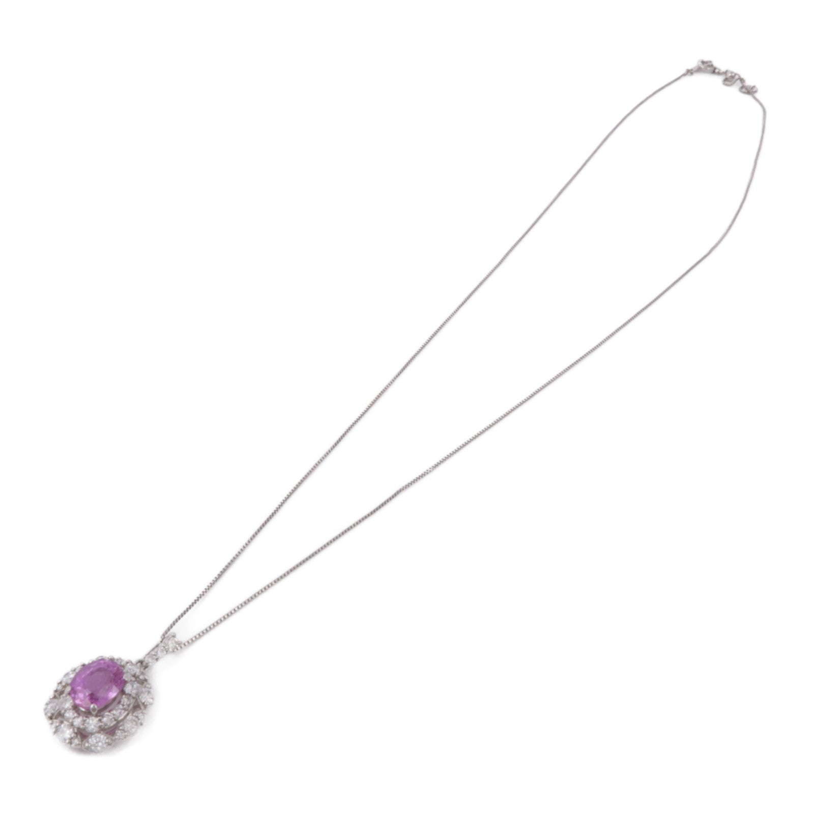 JEWELRY 鉑金Sapphire Diamond Necklace粉紅藍寶石/鑽石項鍊