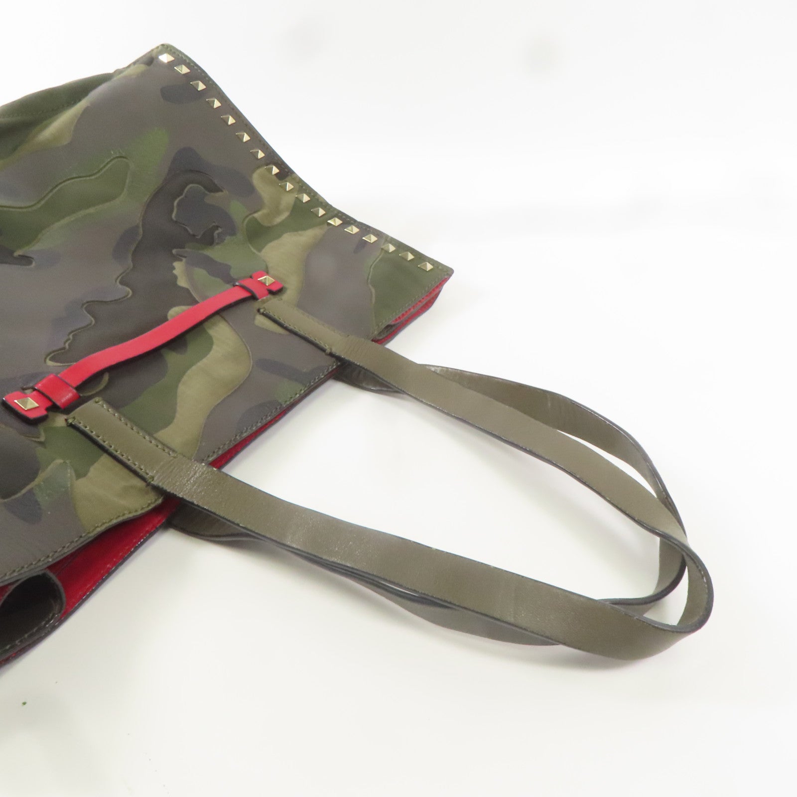 Valentino 帆布Tote Bag金扣手挽袋綠色